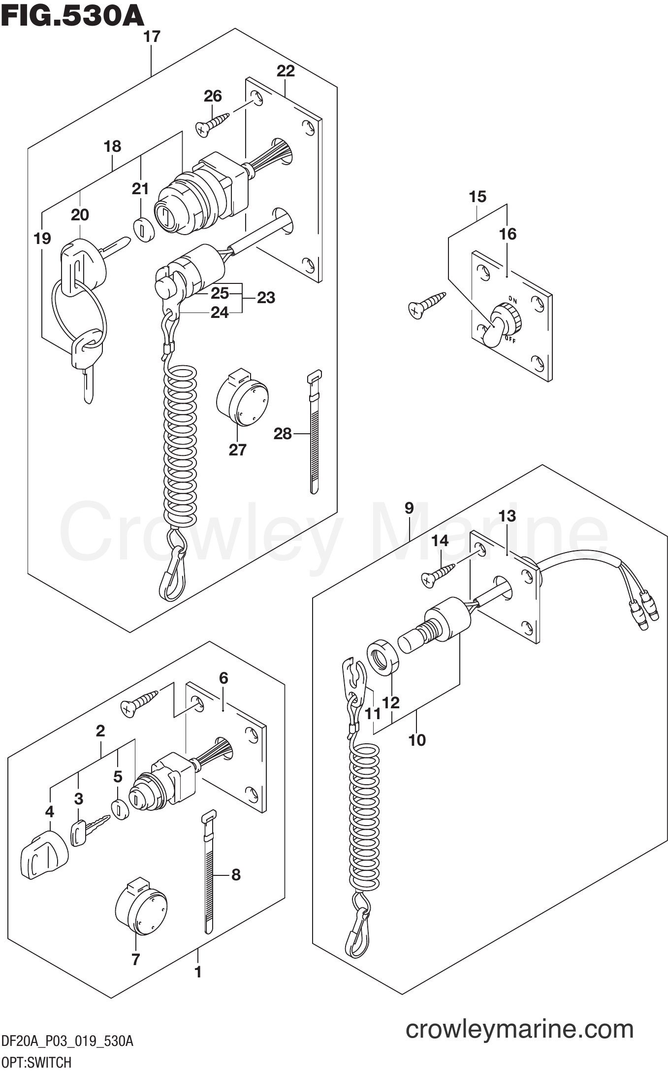 Suzuki Marine DF20AT 910001~ - OPT:SWITCH (DF9.9BT)(DF20AT)