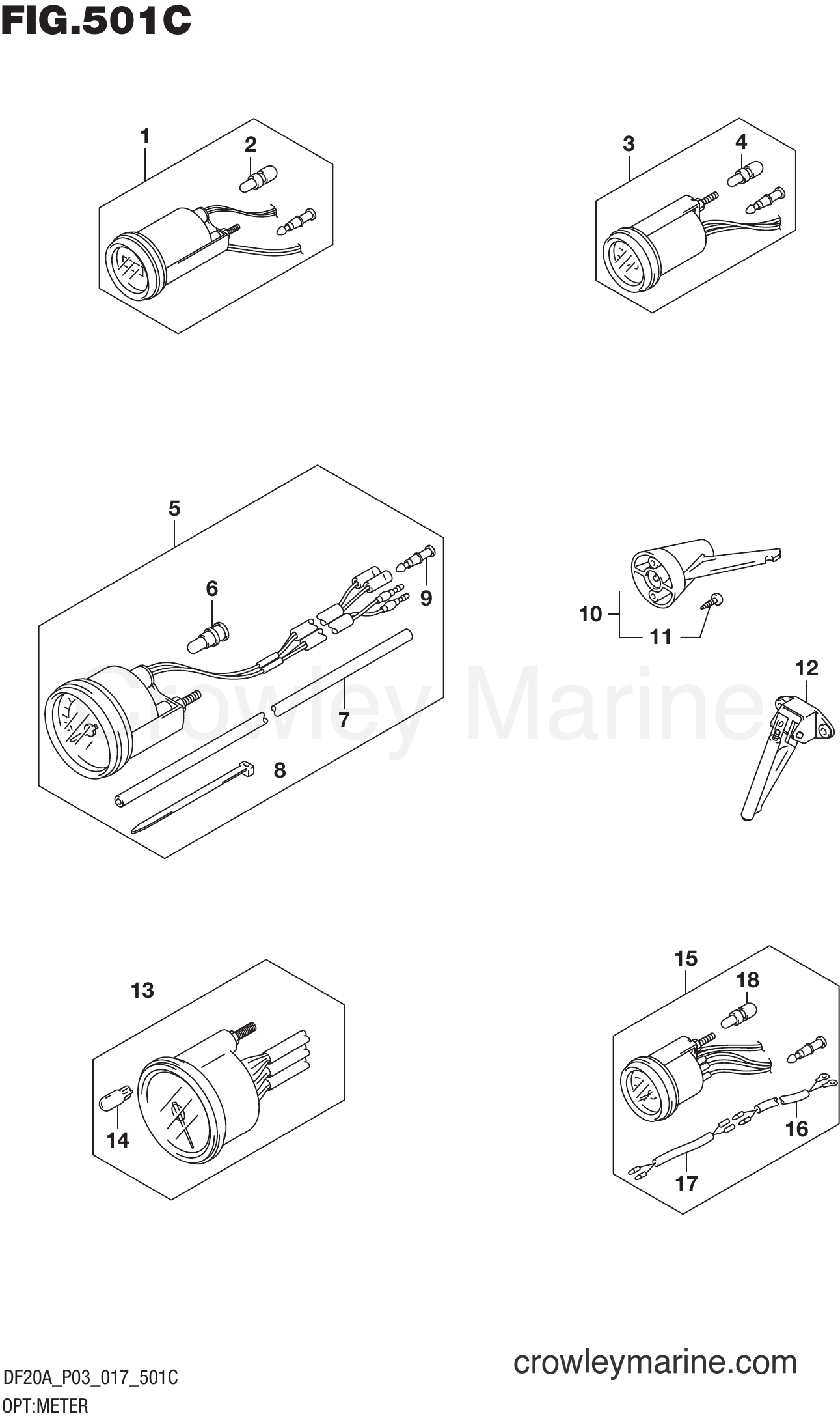 Suzuki Marine DF9.9B 710001~ - OPT:METER (DF20AR P03)