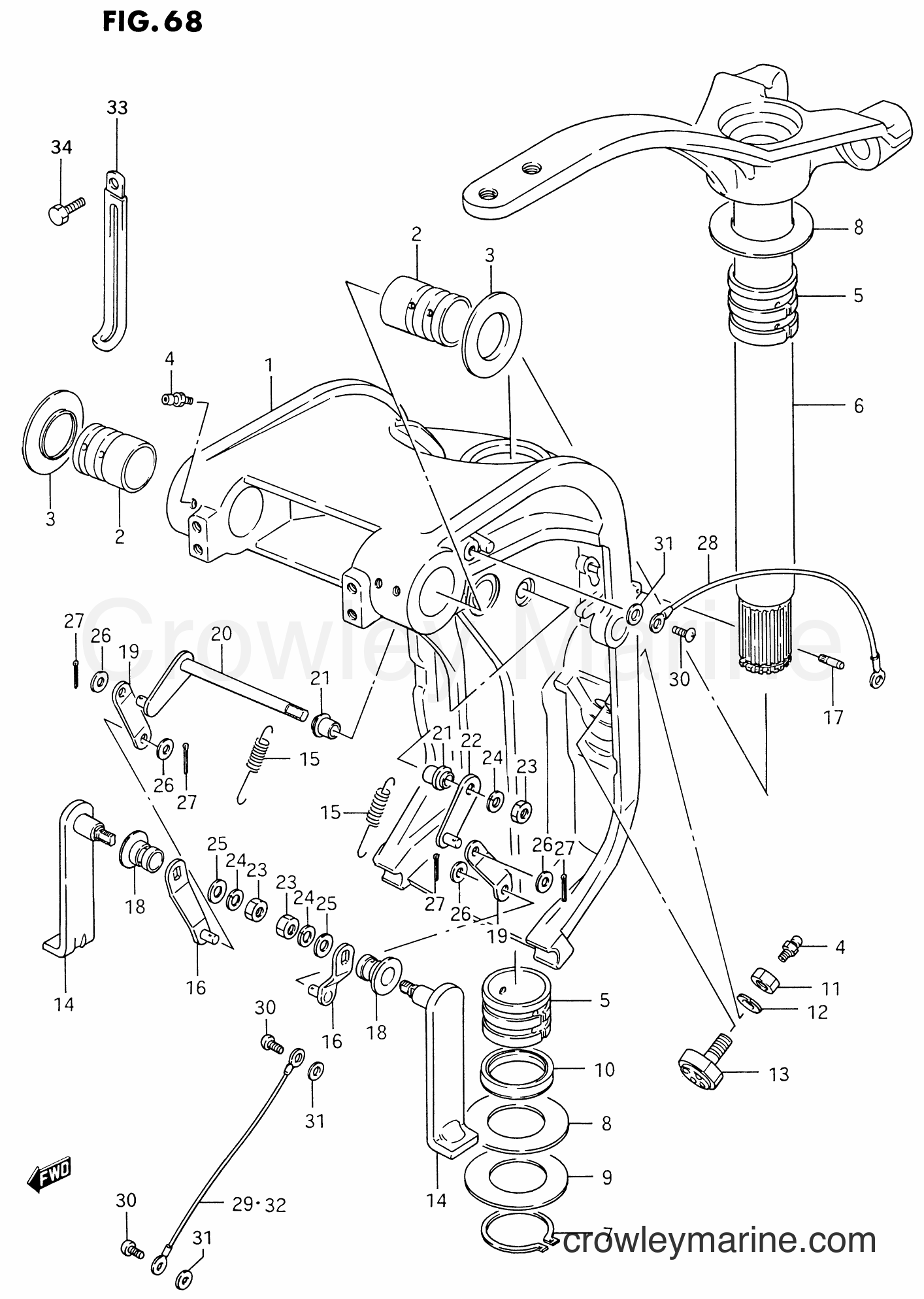 Suzuki Marine DT225G - SWIVEL BRACKET