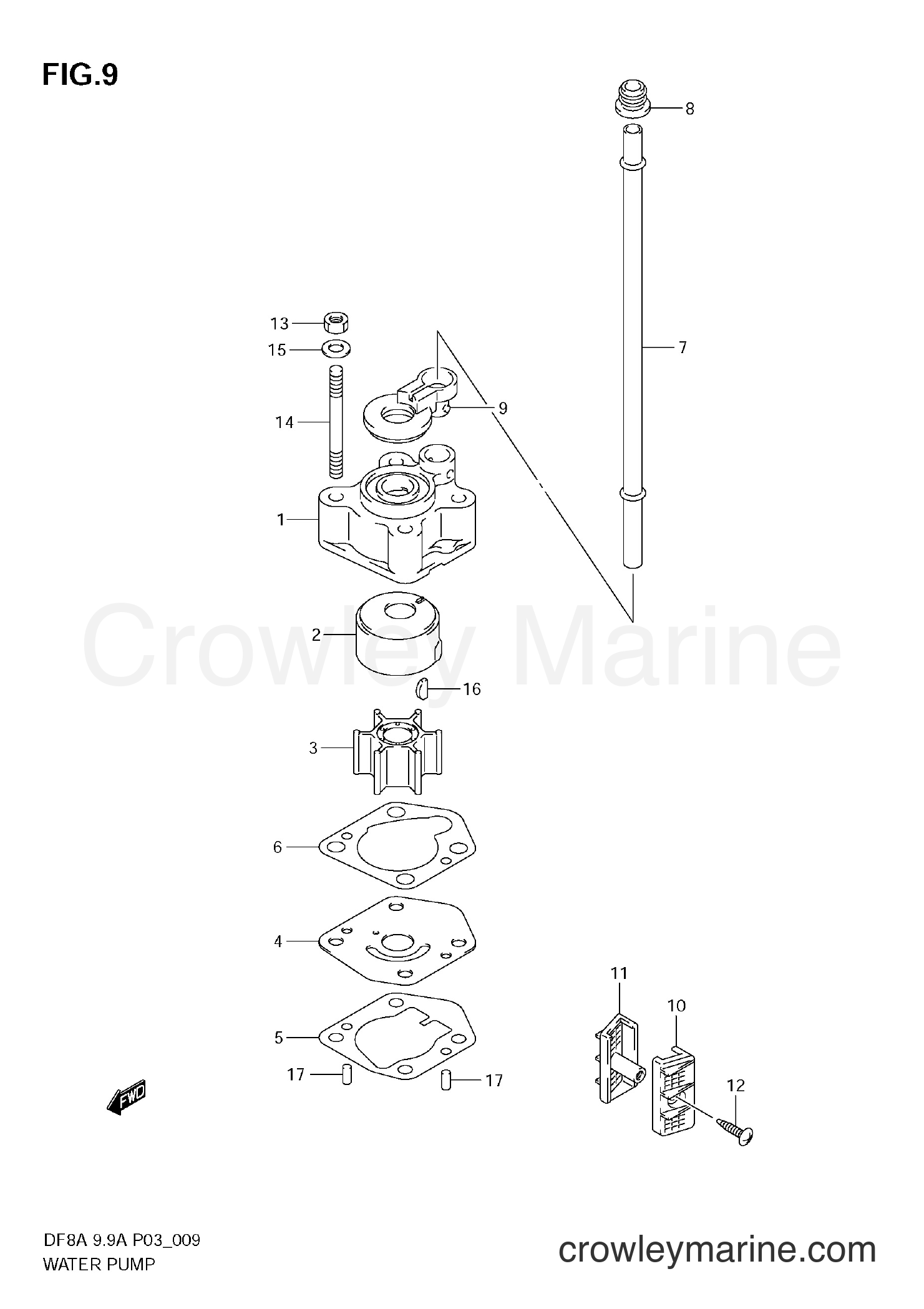 WATER PUMP 2011 FourStroke Outboard 8 DF8A Crowley Marine
