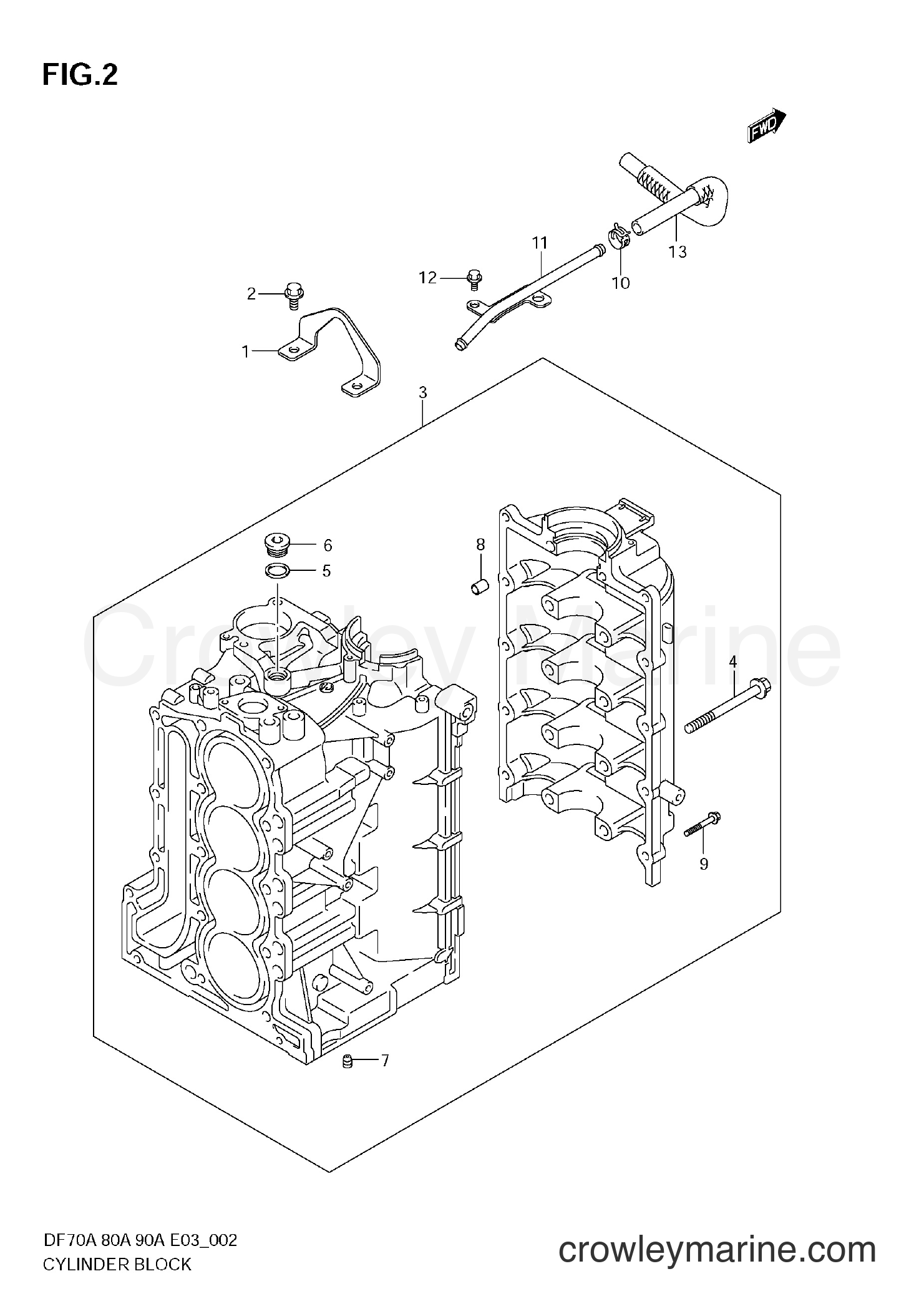 Suzuki Marine DF80A - CYLINDER BLOCK