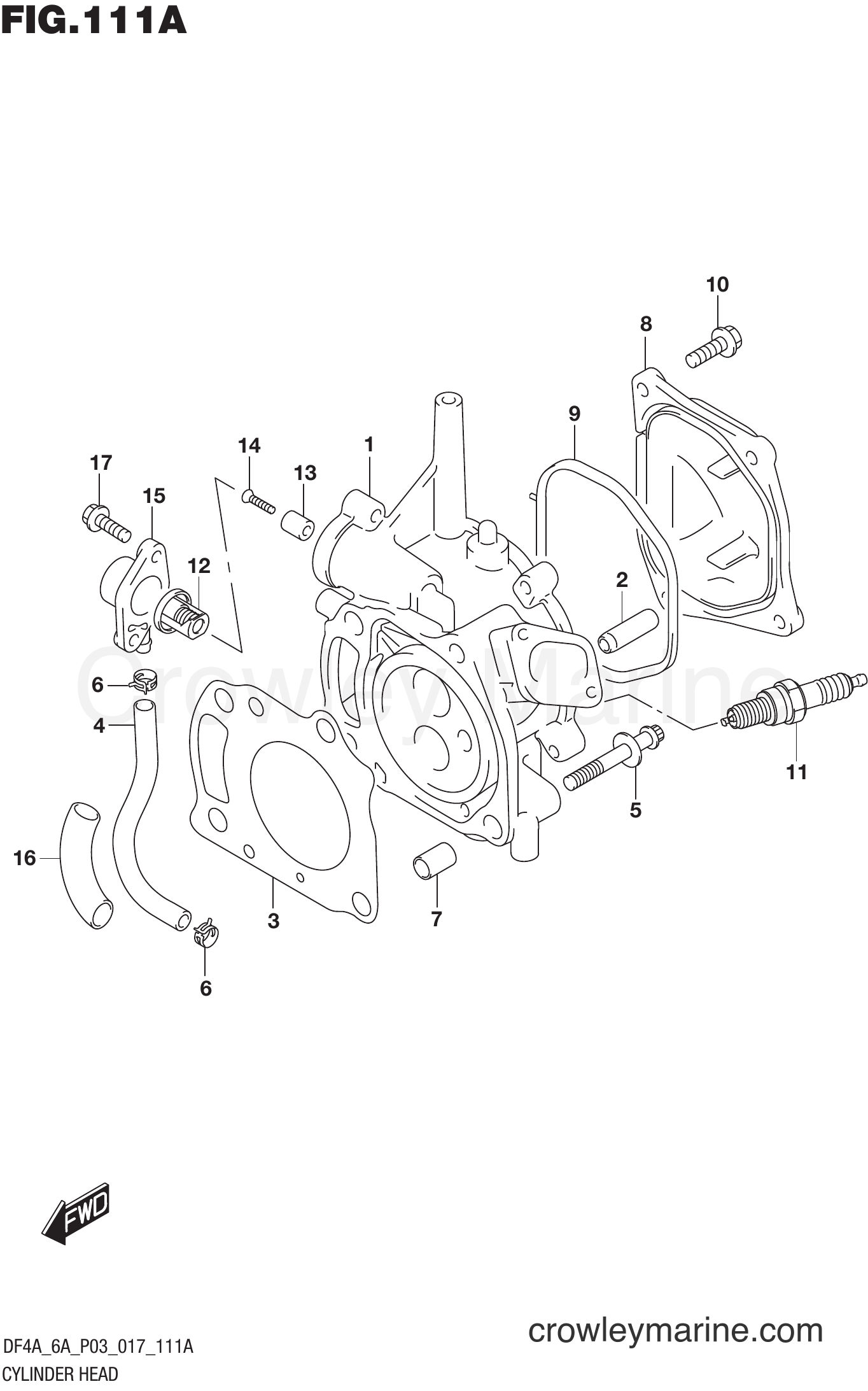 Suzuki Marine DF6A 710001~ - CYLINDER HEAD