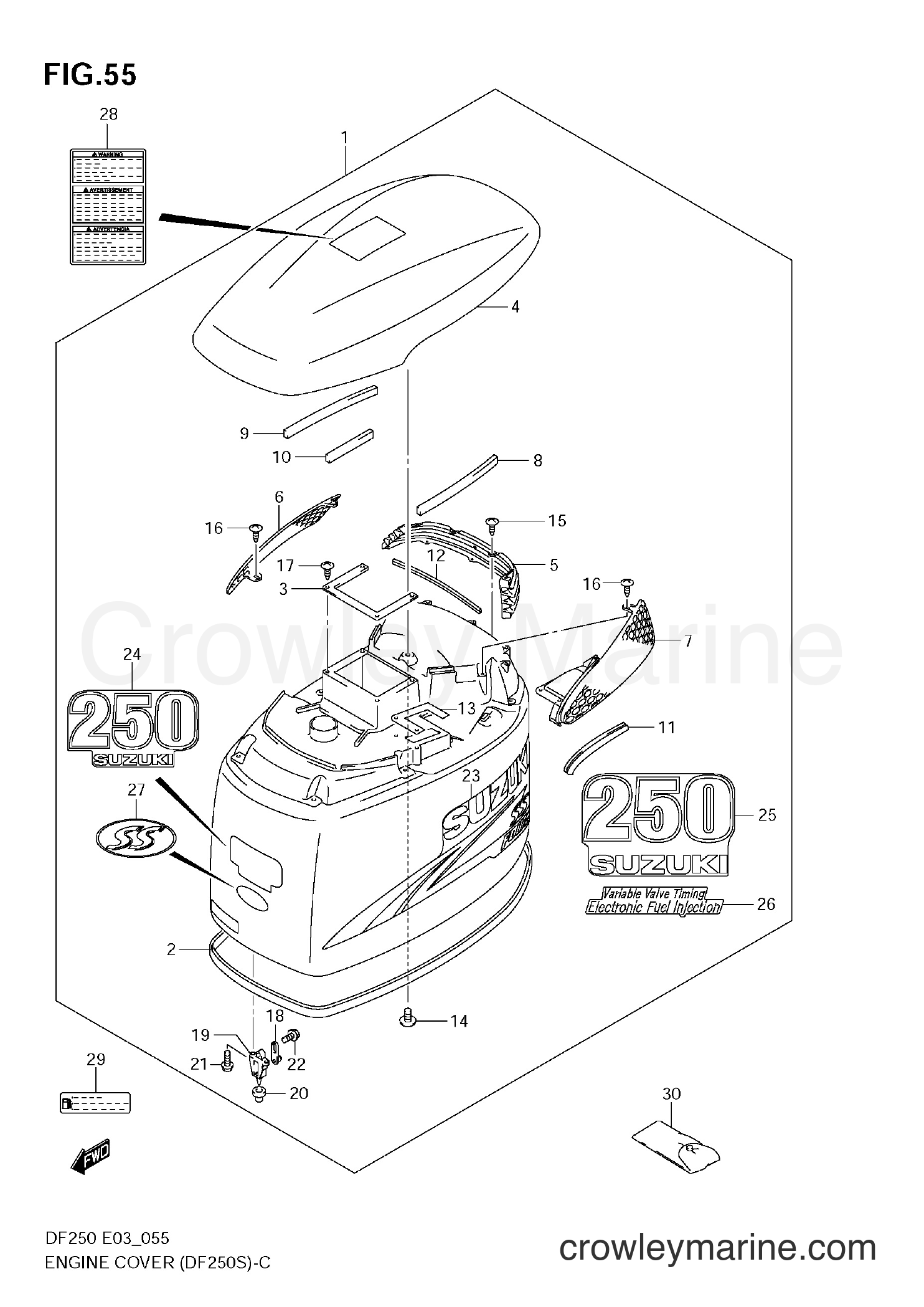 Suzuki Marine DF250S - ENGINE COVER (DF250S)(MODEL:08~09)