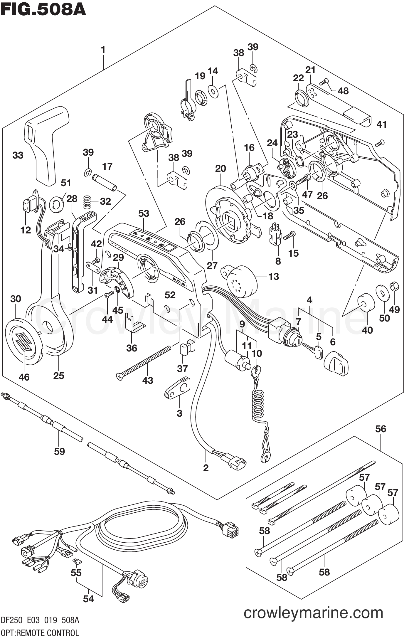 Suzuki Marine DF225T 910001~ - OPT:REMOTE CONTROL
