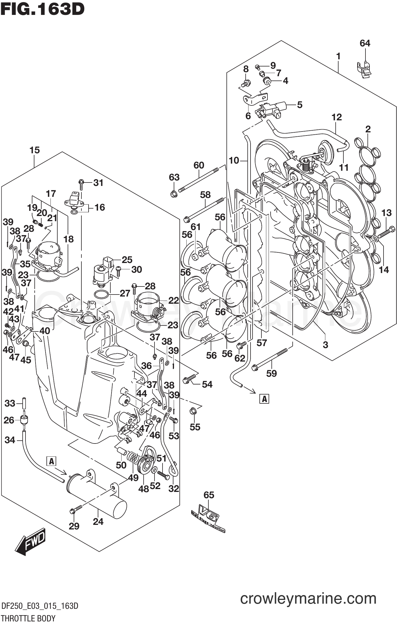 Suzuki Marine DF250T 51001~ - THROTTLE BODY (DF225Z E03)