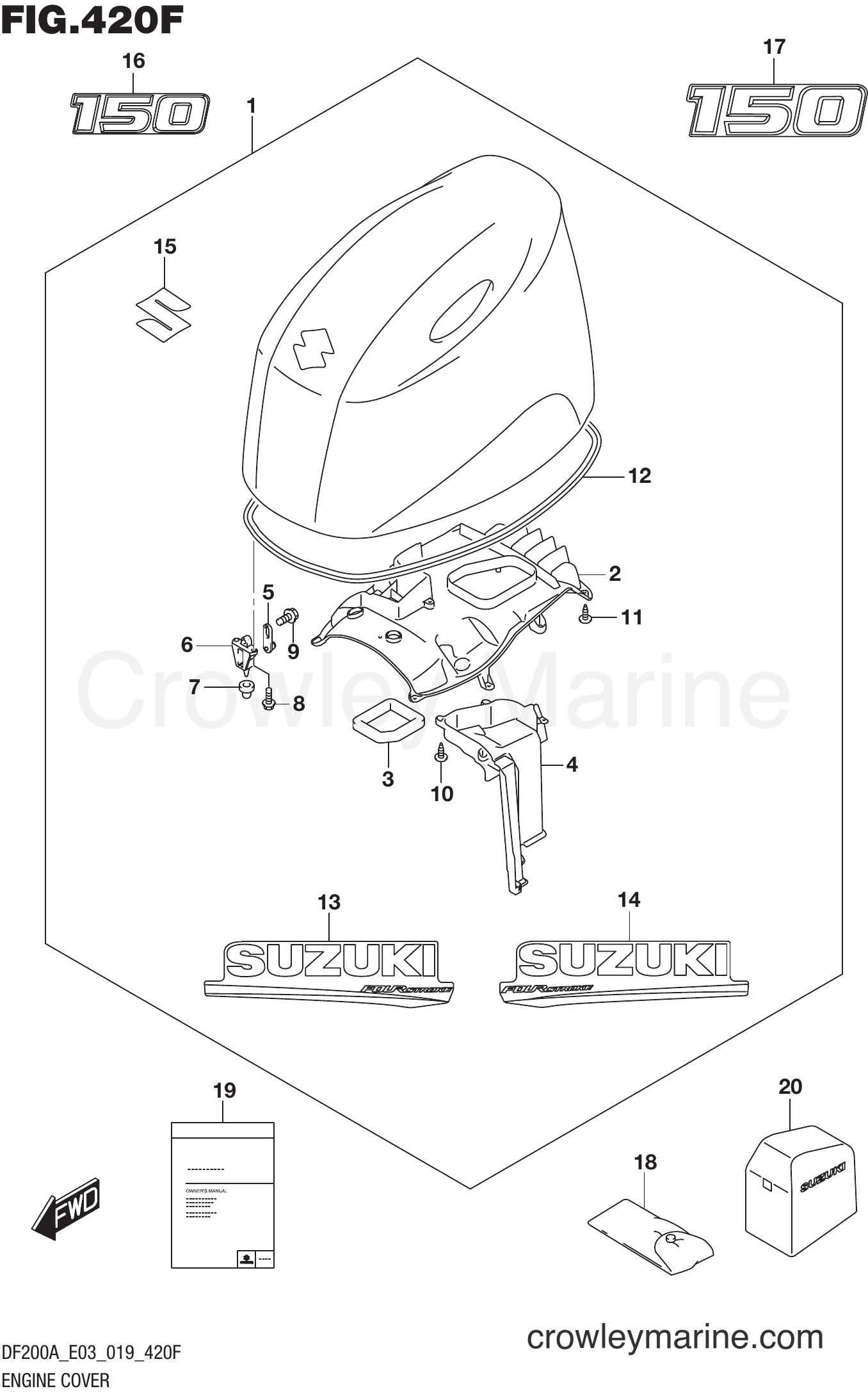 Suzuki Marine DF200AT 910001~ - ENGINE COVER (DF150AZ)
