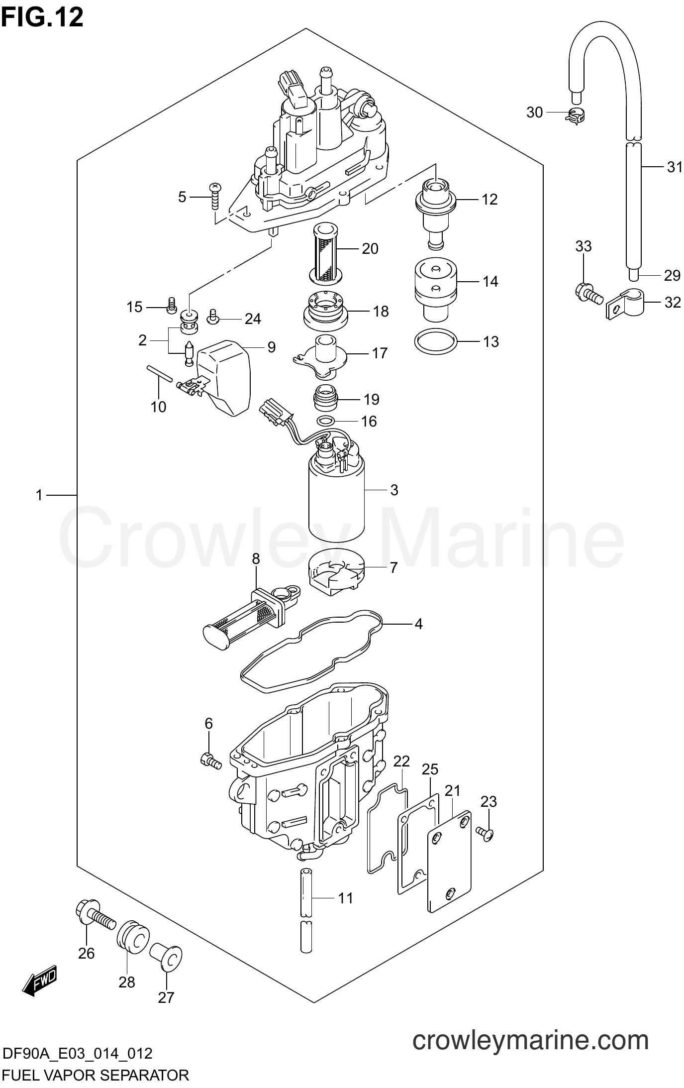 Suzuki Marine DF80A 410001~ - FUEL VAPOR SEPARATOR