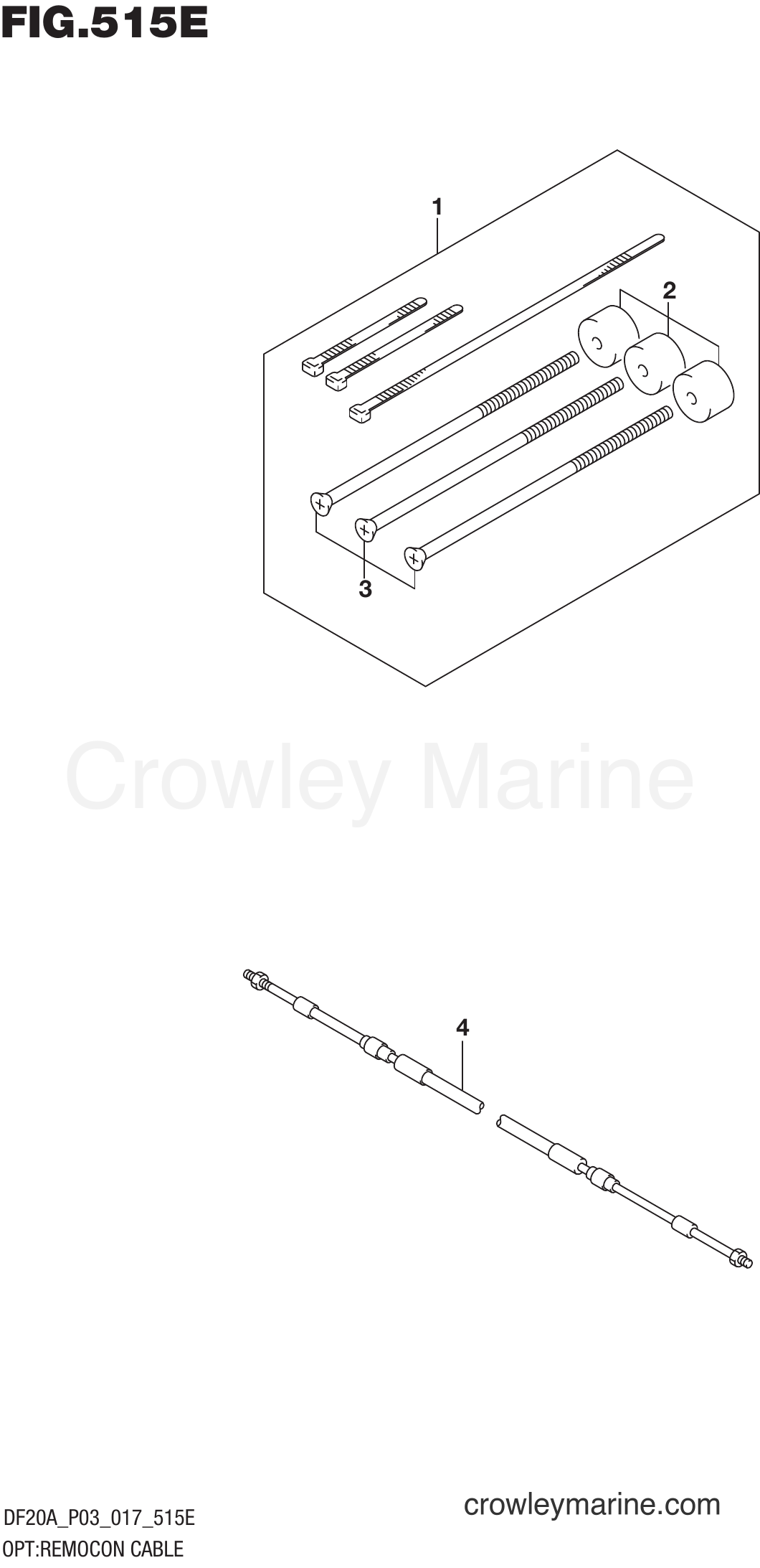 Suzuki Marine DF15ATH 710001~ - OPT:REMOCON CABLE (DF20A P03)