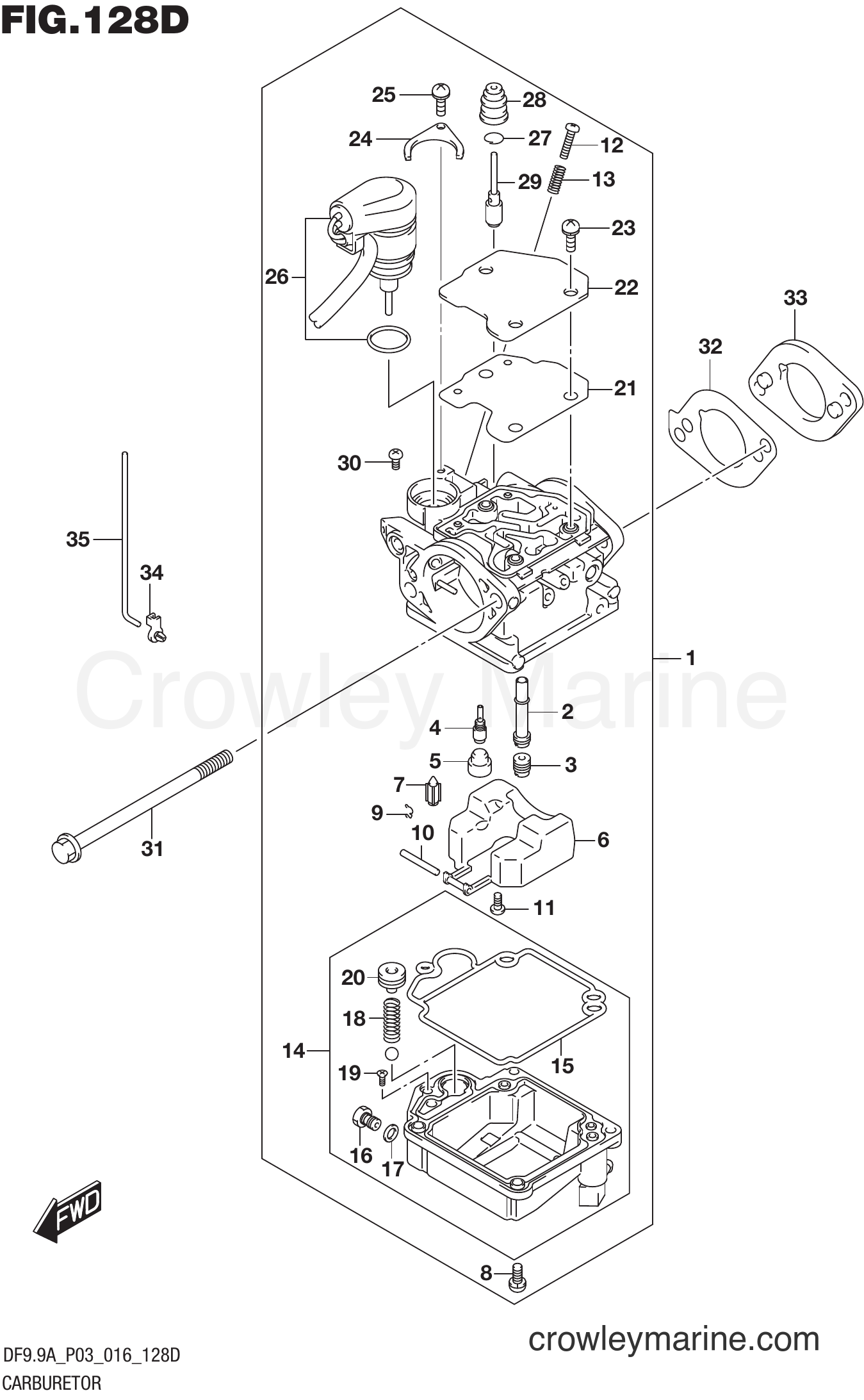 Suzuki Marine DF9.9AR 610001~ - CARBURETOR (DF9.9AR P03)