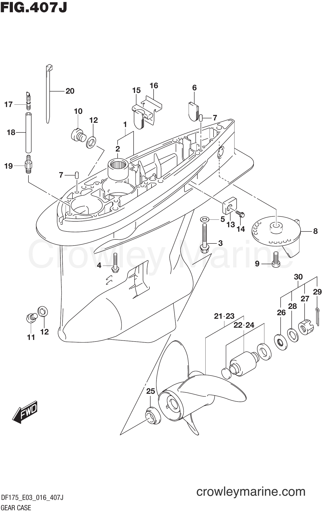 Suzuki Marine DF175T 610001~ - GEAR CASE (DF150ST E03)