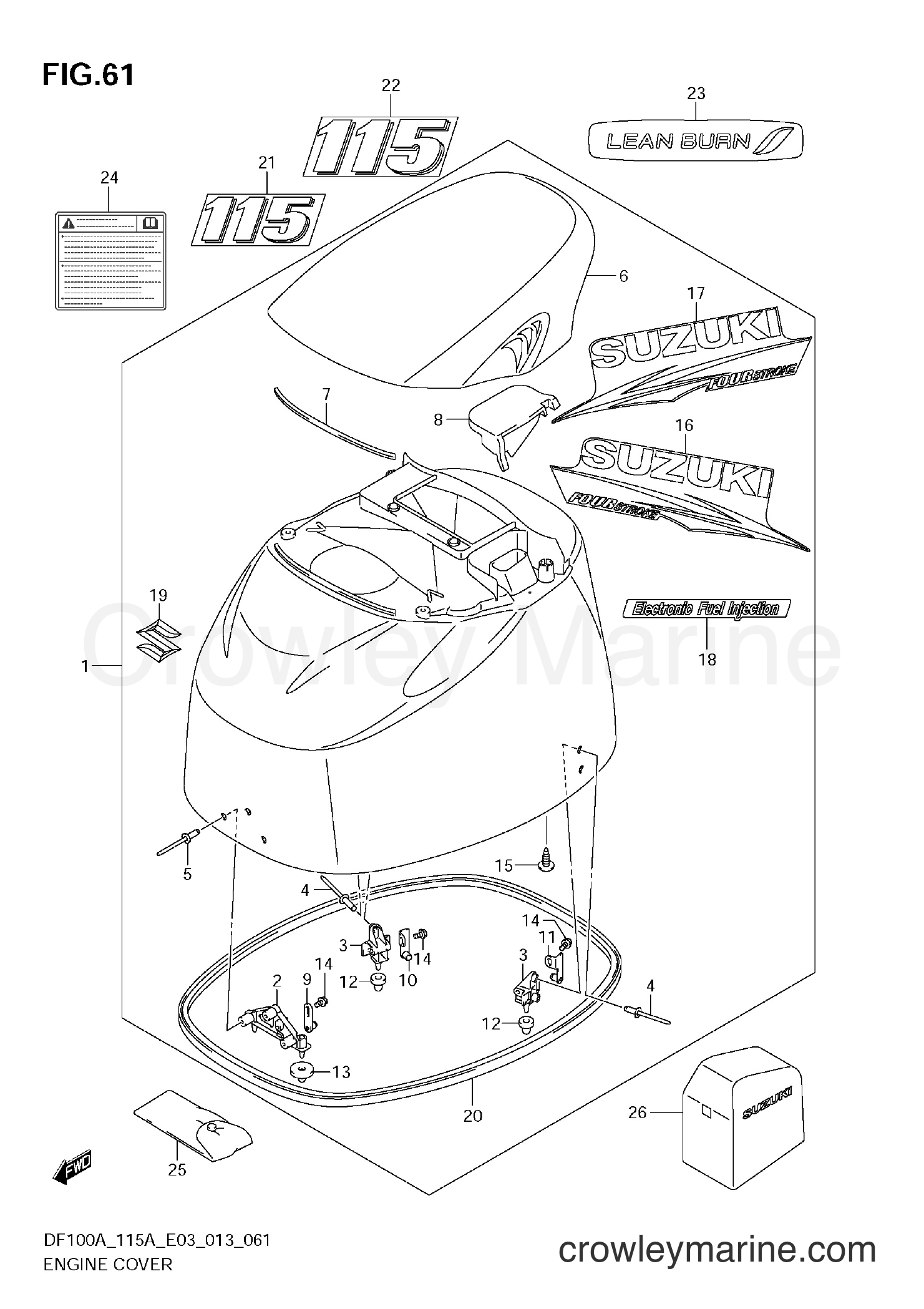 Suzuki Marine DF115A 310001~ - ENGINE COVER (DF115AZ E03)