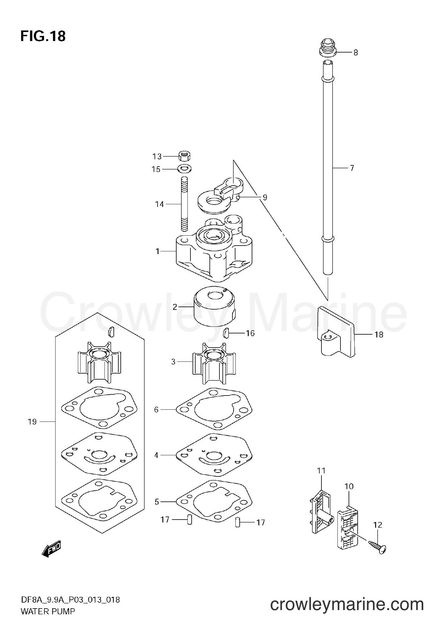 Suzuki Marine DF8A 310001~ - WATER PUMP