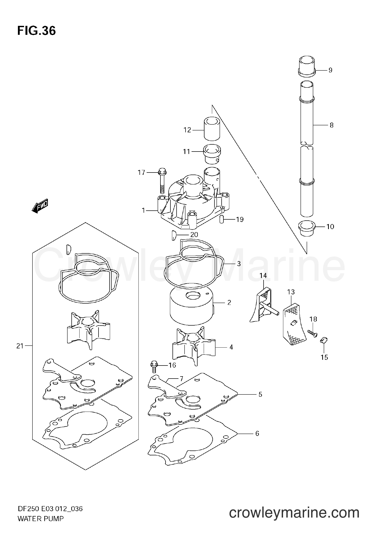 Suzuki Marine DF250 210001~ - WATER PUMP (DF250ST E3)