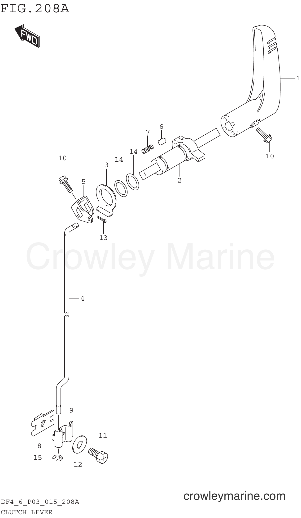Suzuki Marine DF6 510001~ - CLUTCH LEVER