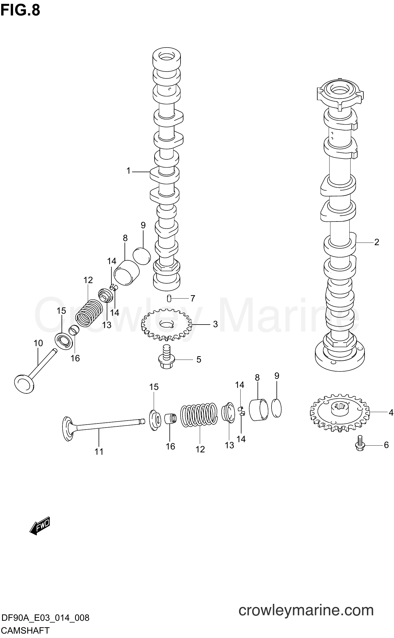 Suzuki Marine DF80A 410001~ - CAMSHAFT (DF90A E03)