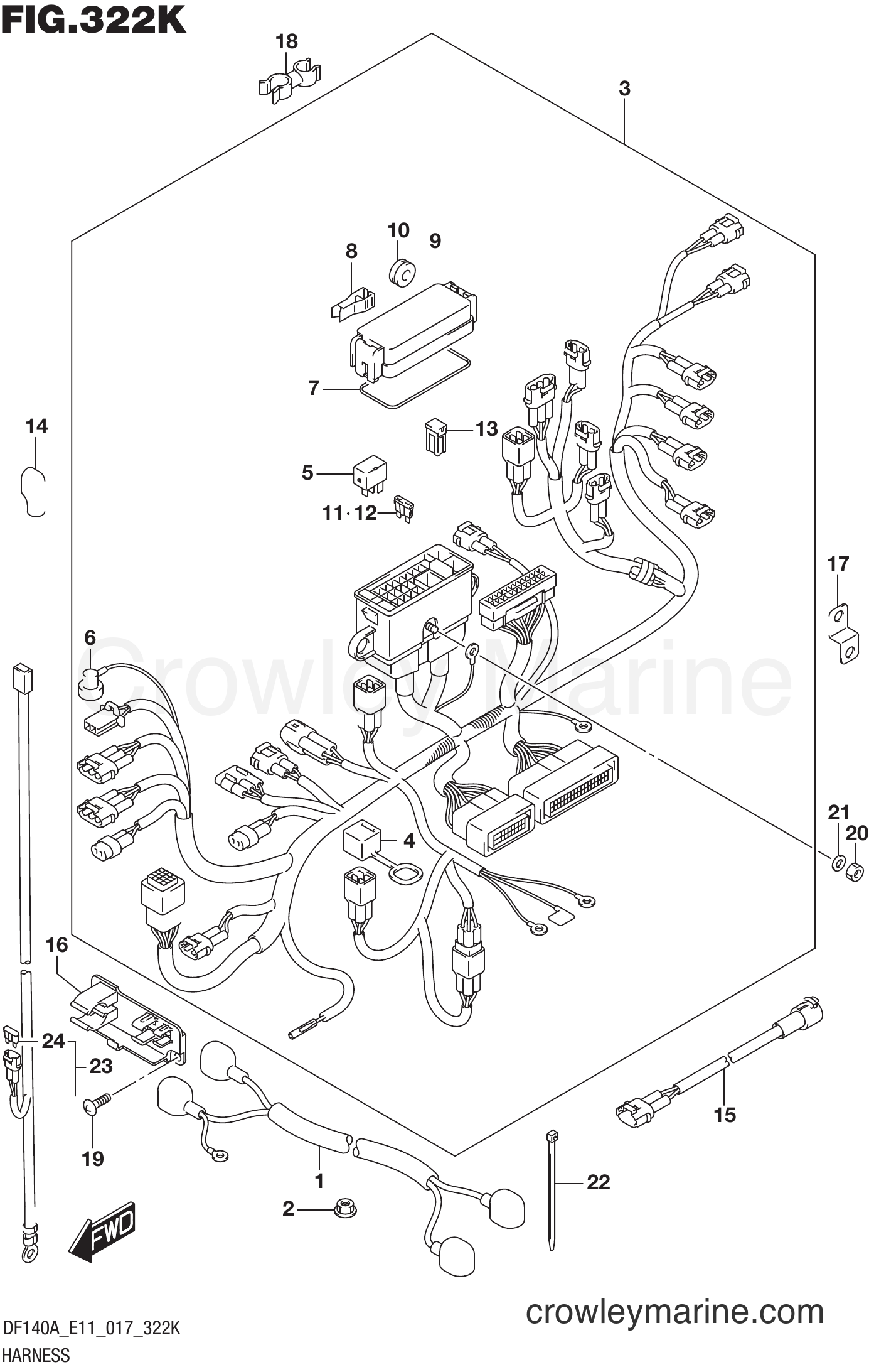Suzuki Marine DF115AST 710001~ - HARNESS (DF115AST E03)