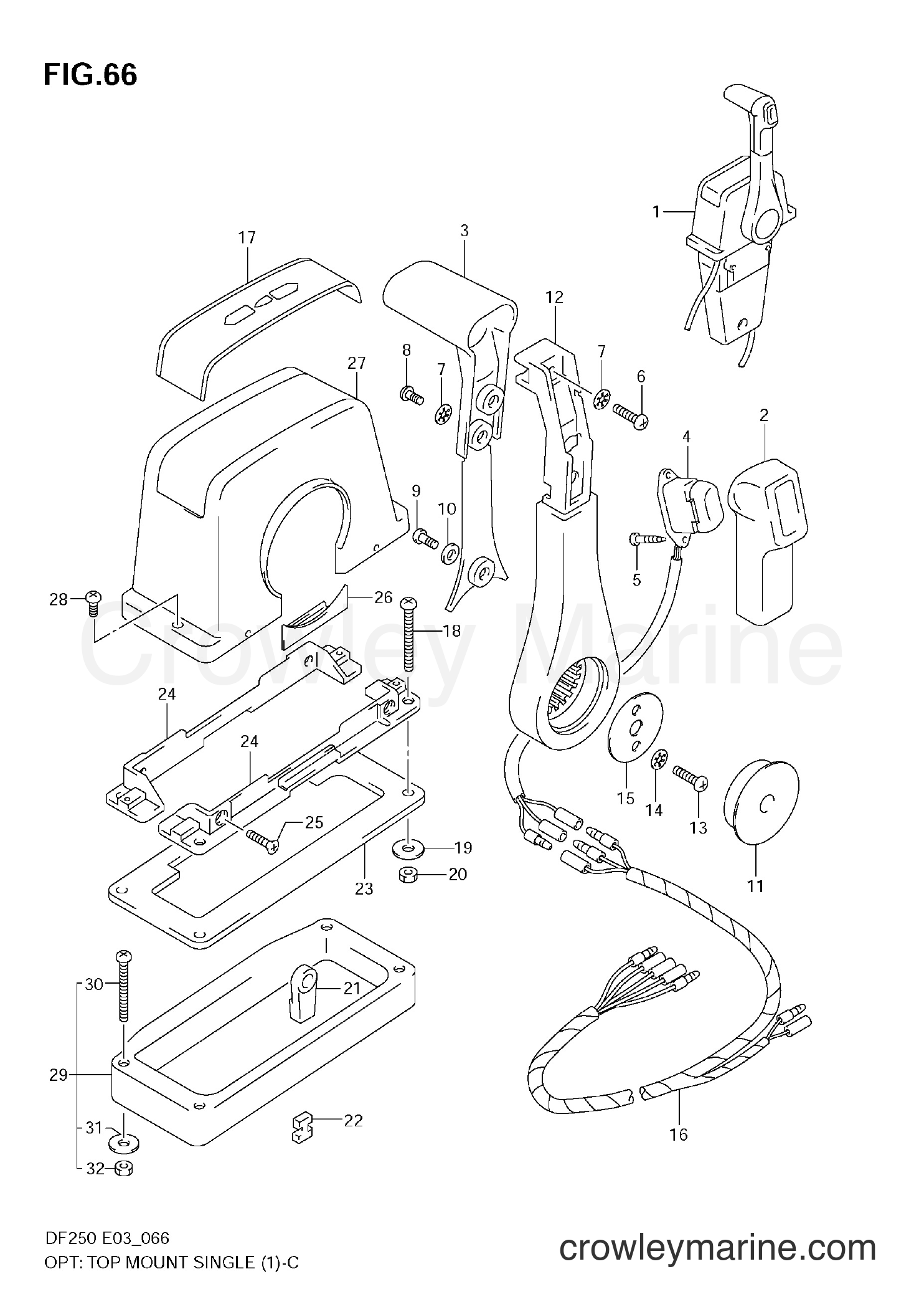Suzuki Marine DF200 - OPT:TOP MOUNT SINGLE (1)