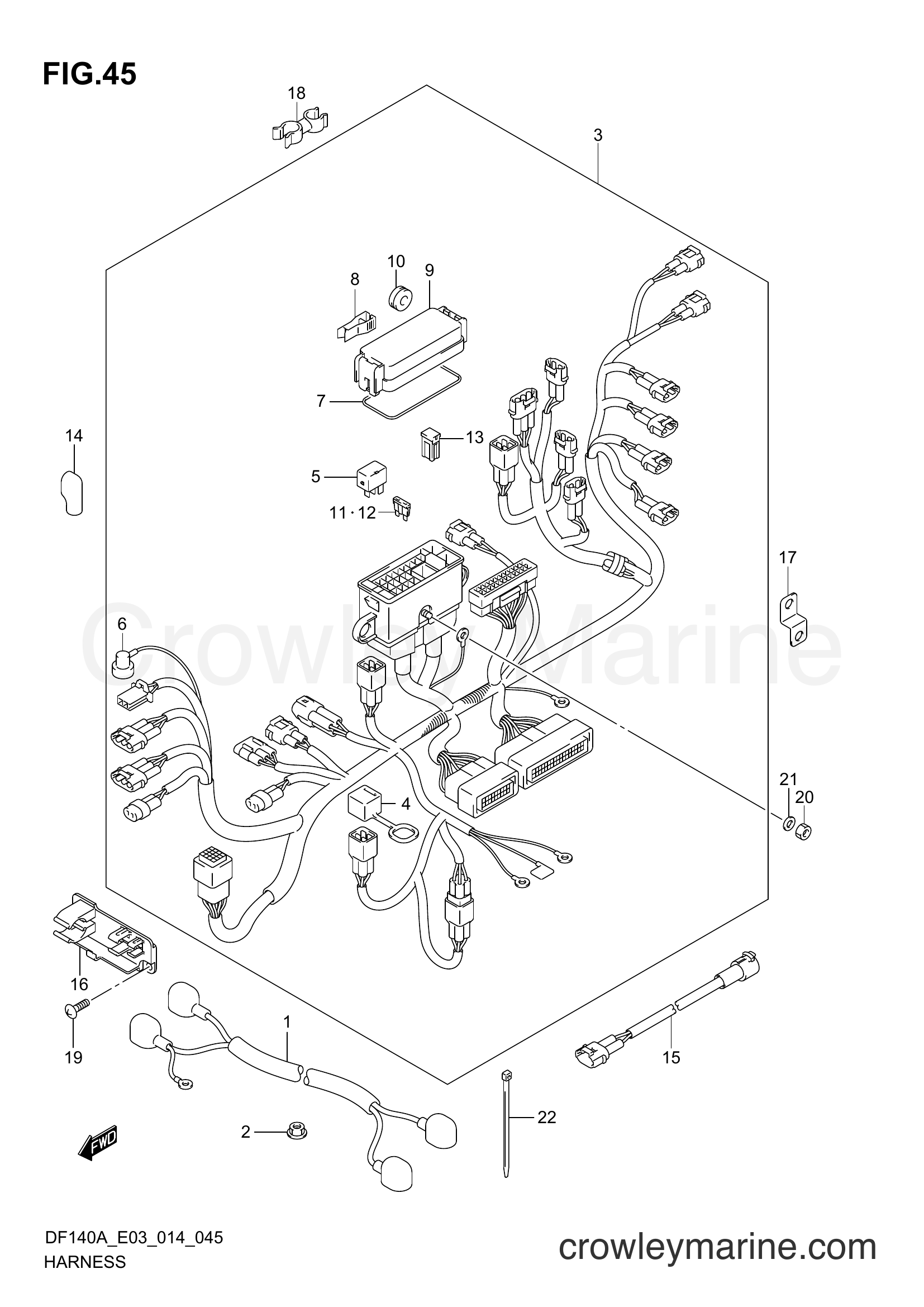 Suzuki Marine DF115 410001~ - HARNESS (DF140AZ E03)