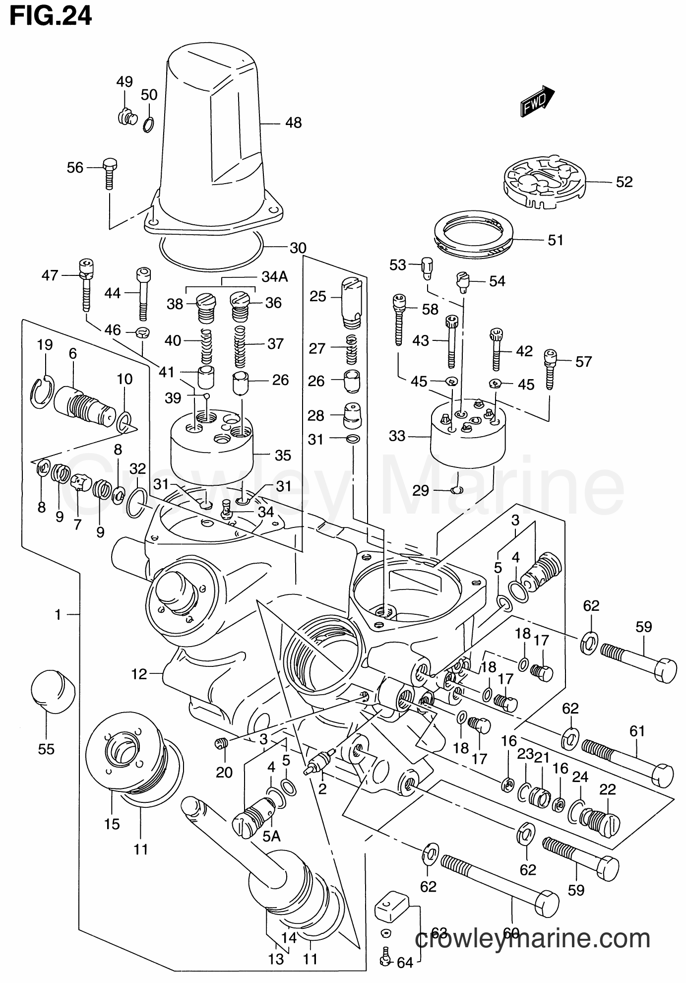 Suzuki Marine DT100 - MANIFOLD PTT