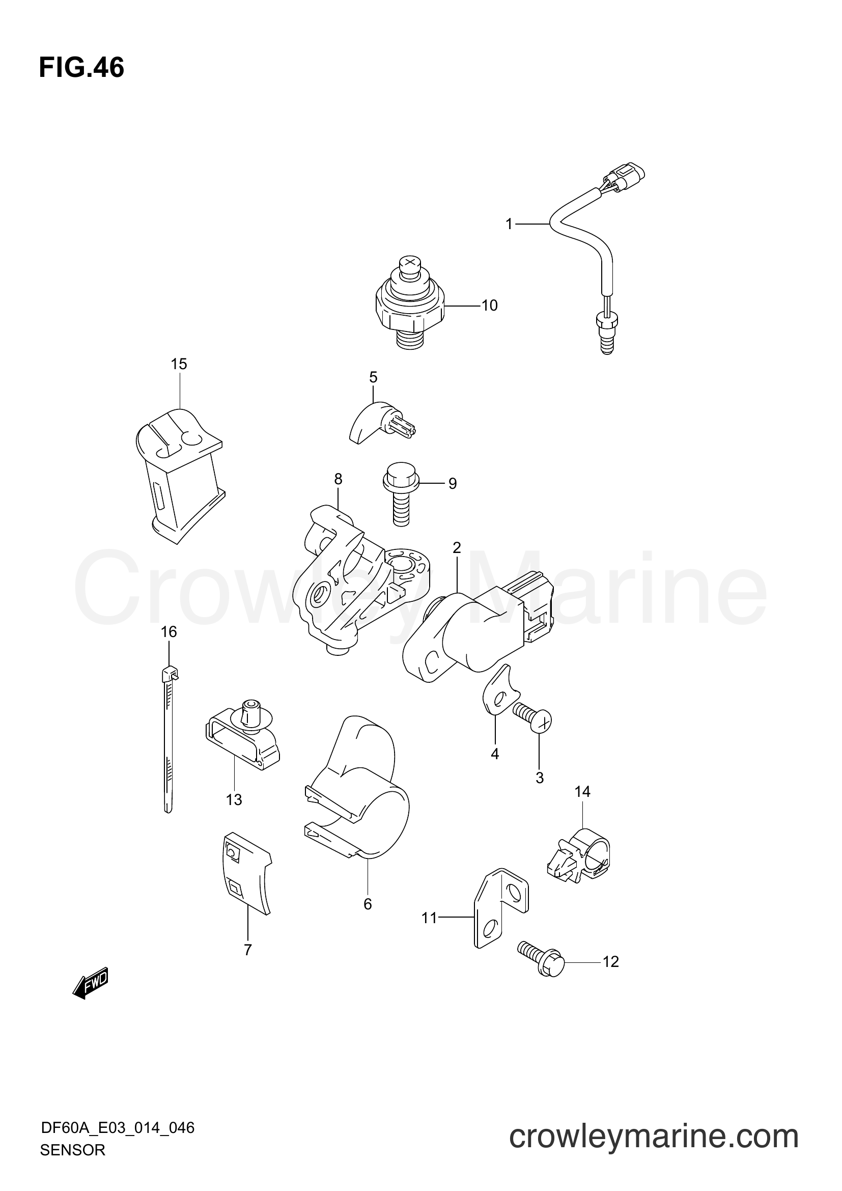 Suzuki Marine DF50A 410001~ - SENSOR (DF60AVT E03)