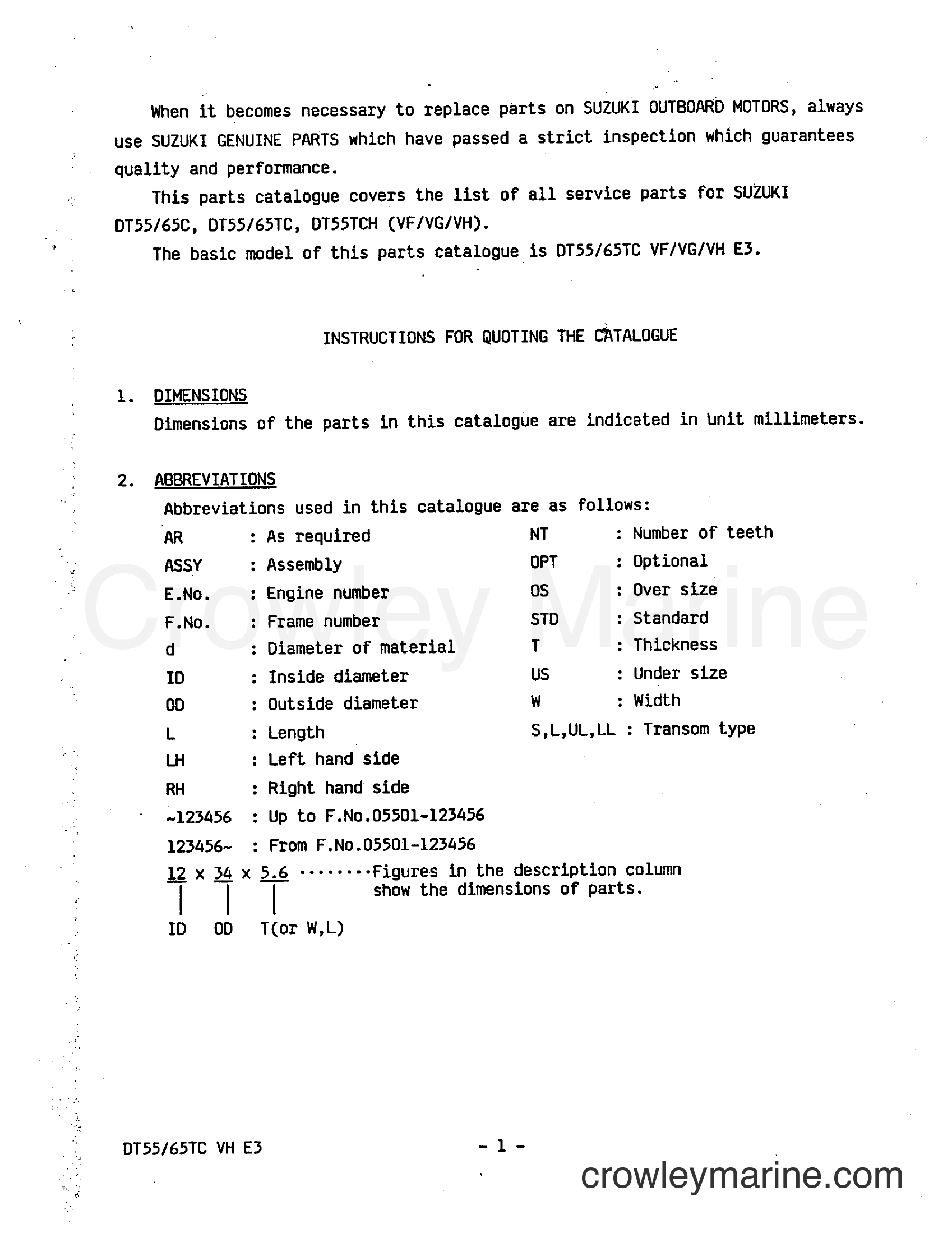 Suzuki Marine DT55 - PREFACE