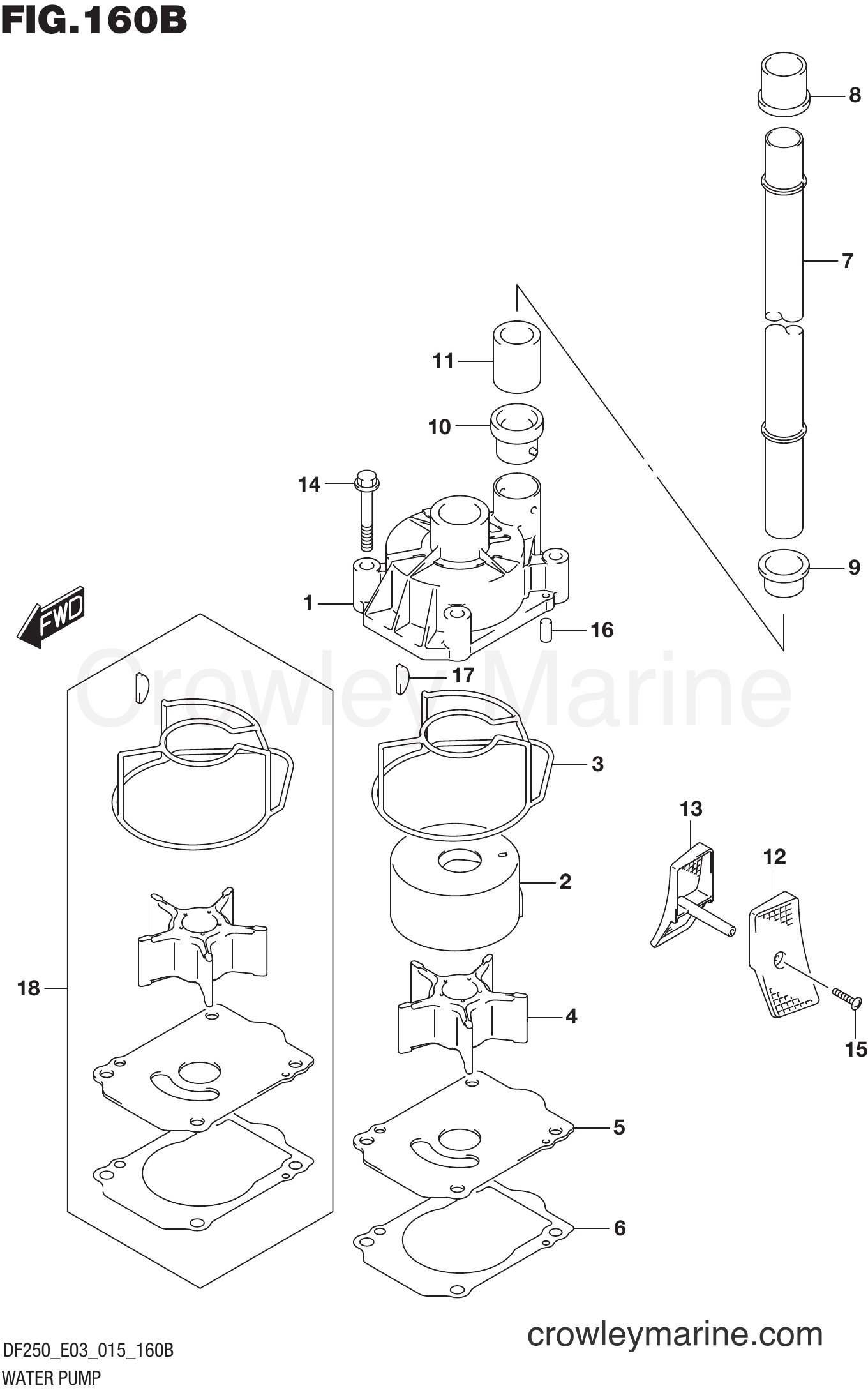 Suzuki Marine DF225 51001~ - WATER PUMP (DF200Z E03)
