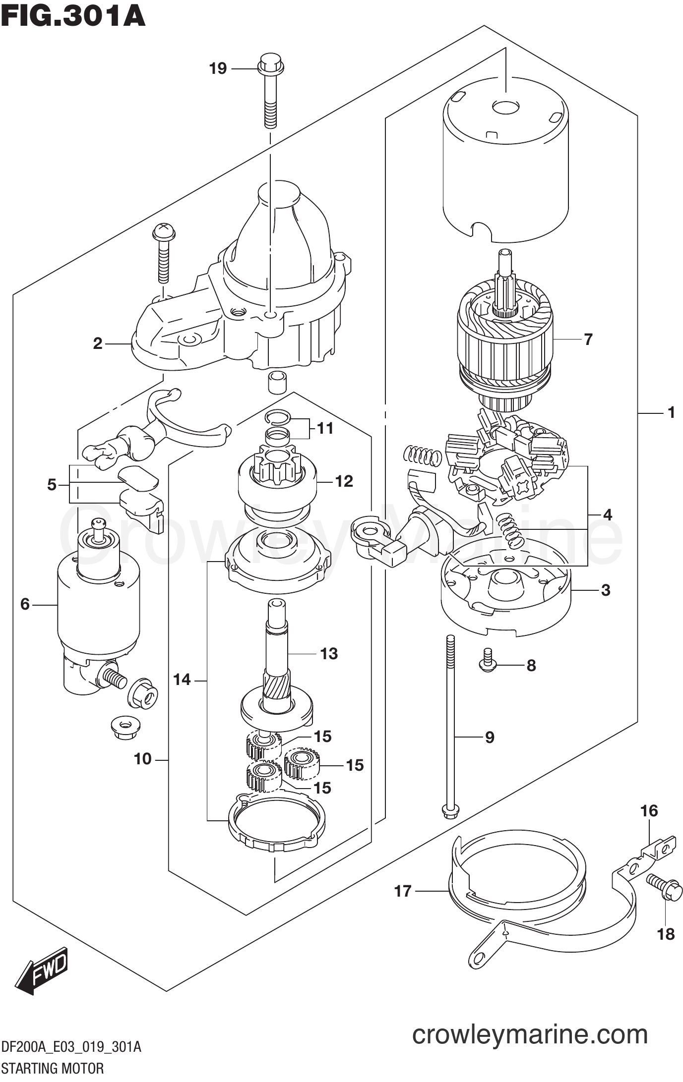 Suzuki Marine DF150AT 910001~ - STARTING MOTOR