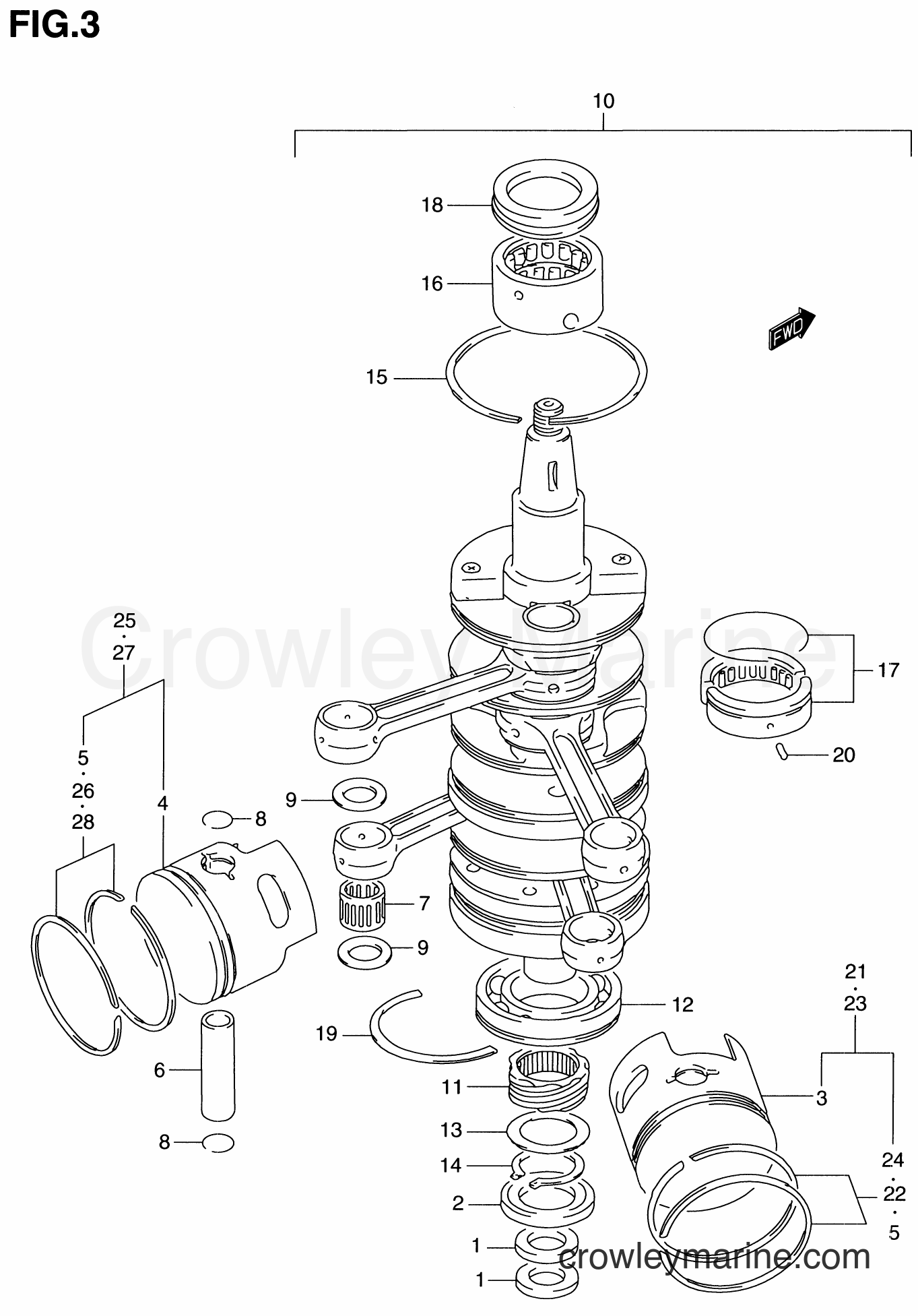 Suzuki Marine DT100 - CRANKSHAFT
