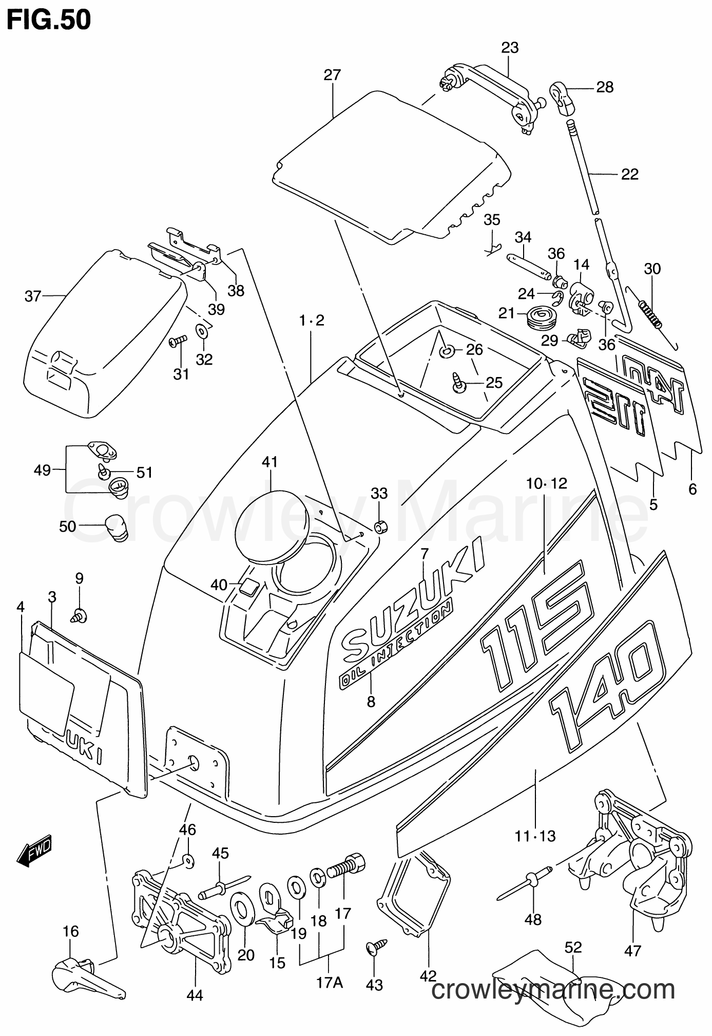 Suzuki Marine DT115 - ENGINE COVER (MODEL:89~94)