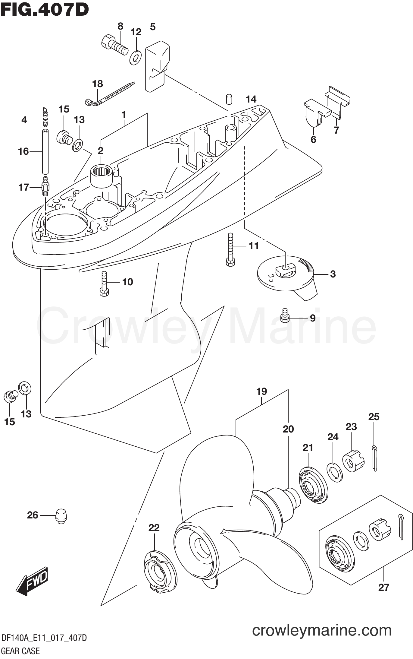 Suzuki Marine DF140AT 710001~ - GEAR CASE (DF115AZ E11)