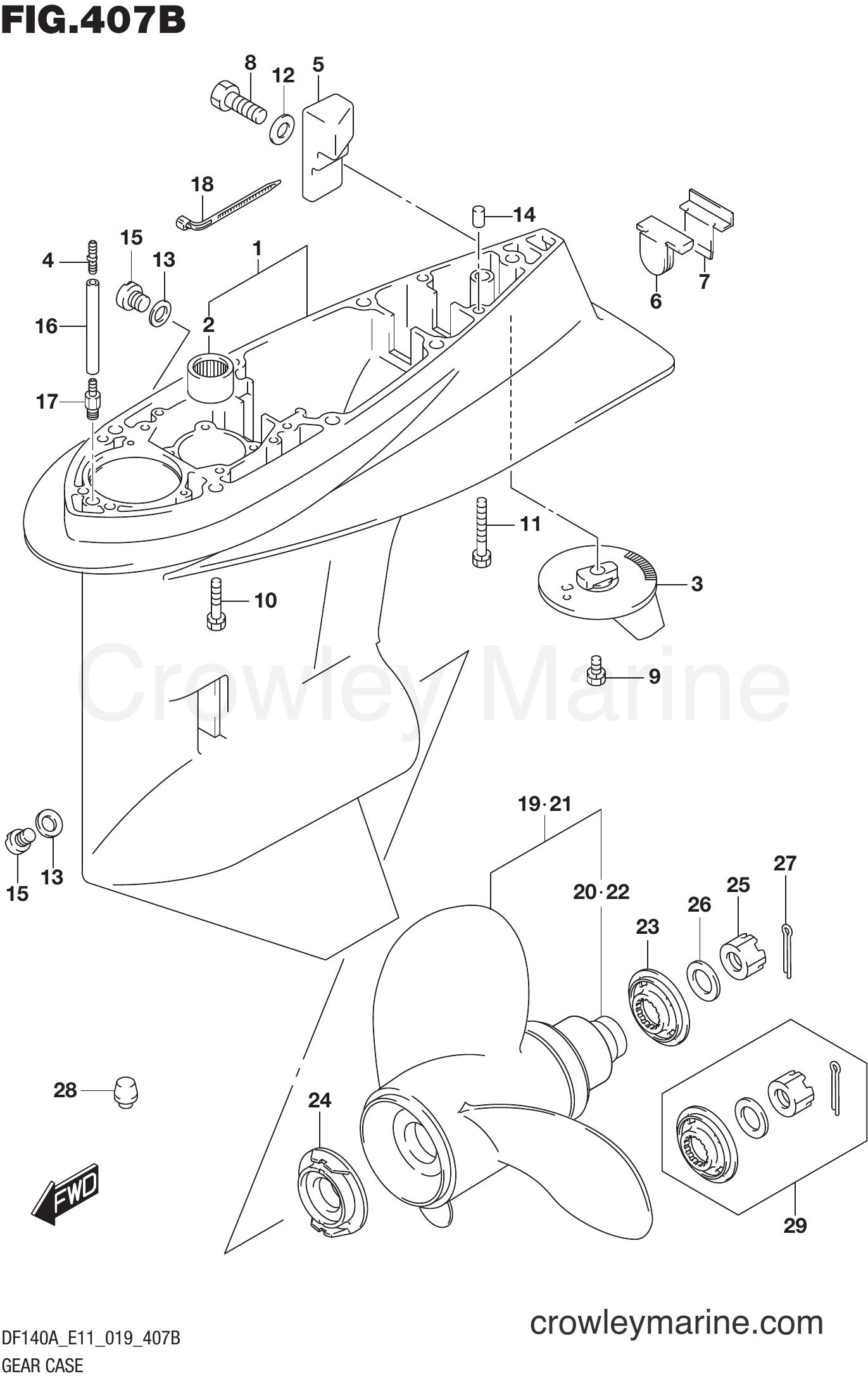 Suzuki Marine DF115AZ 910001~ - GEAR CASE (DF115AT E11)(DF140AT E11)