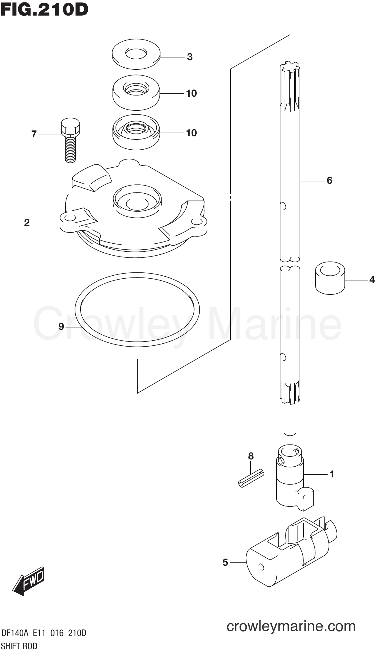 Suzuki Marine DF115AST 610001~ - SHIFT ROD (DF115AZ E11)