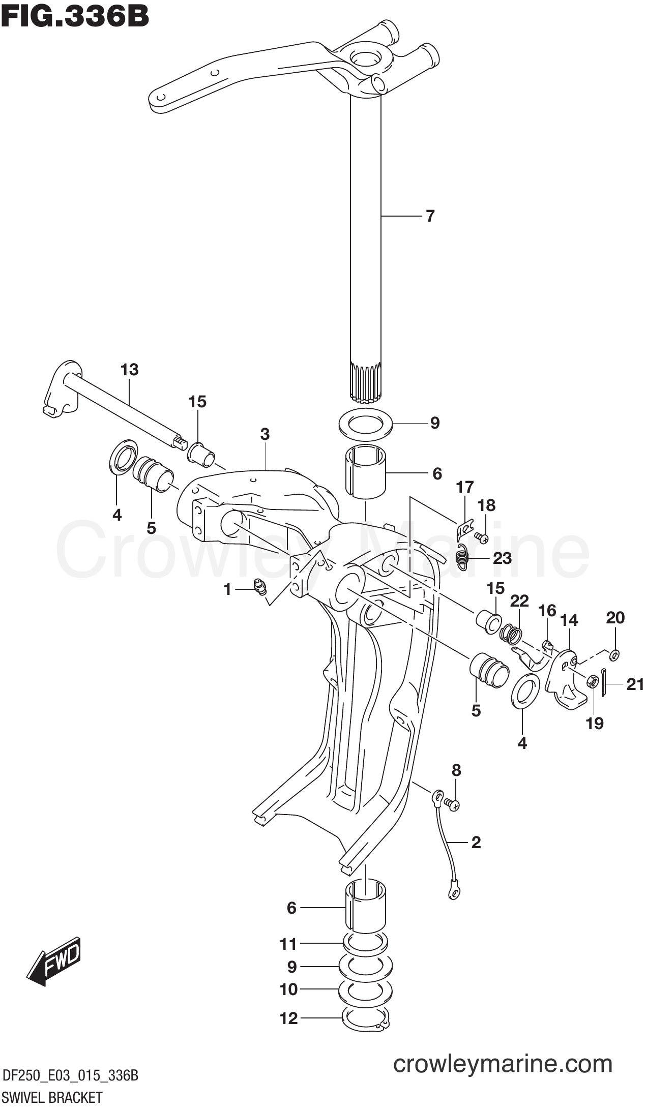 Suzuki Marine DF225 51001~ - SWIVEL BRACKET TRANSOM(X) (DF200Z E03)