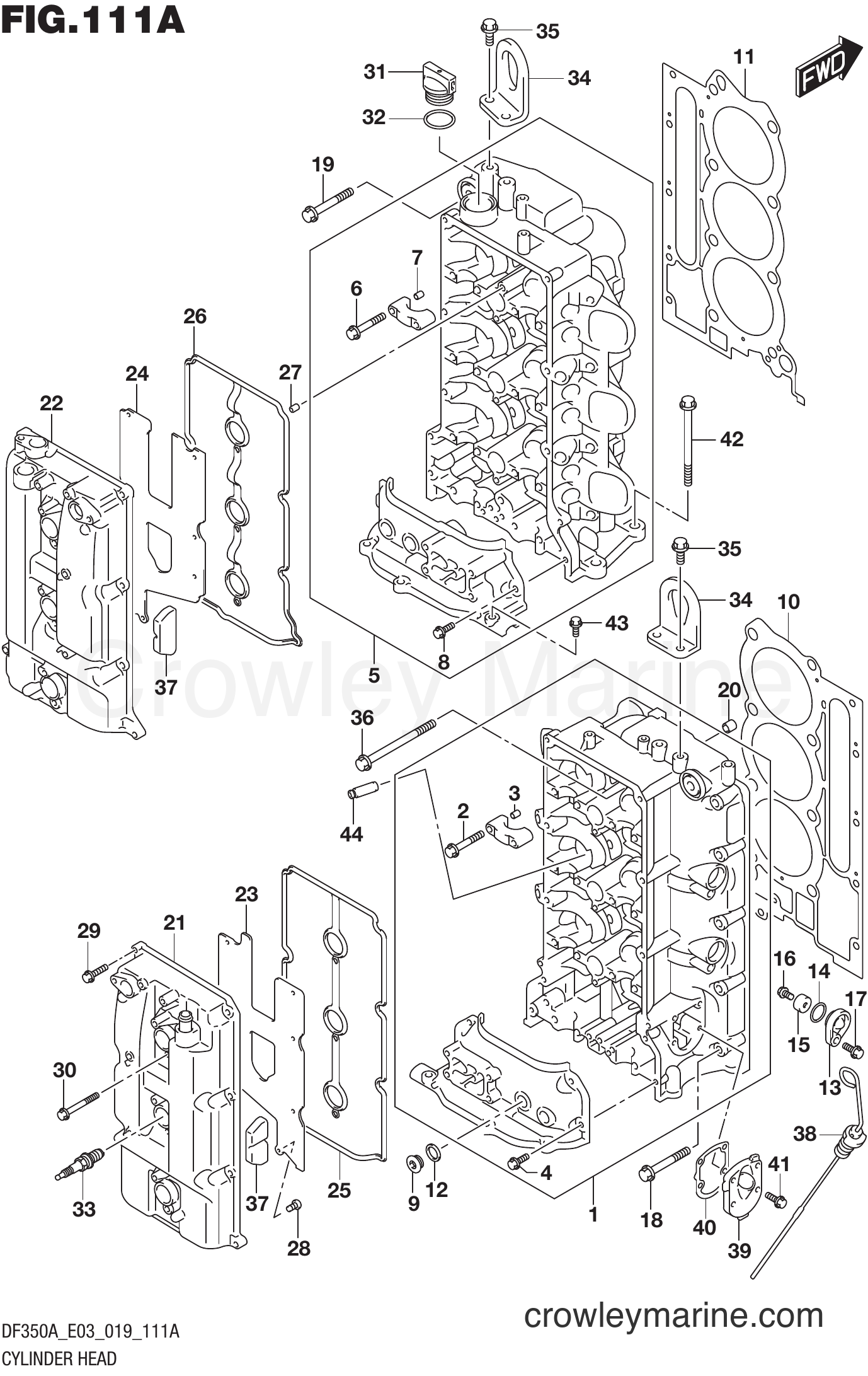 Suzuki Marine DF350A 910001~ - CYLINDER HEAD