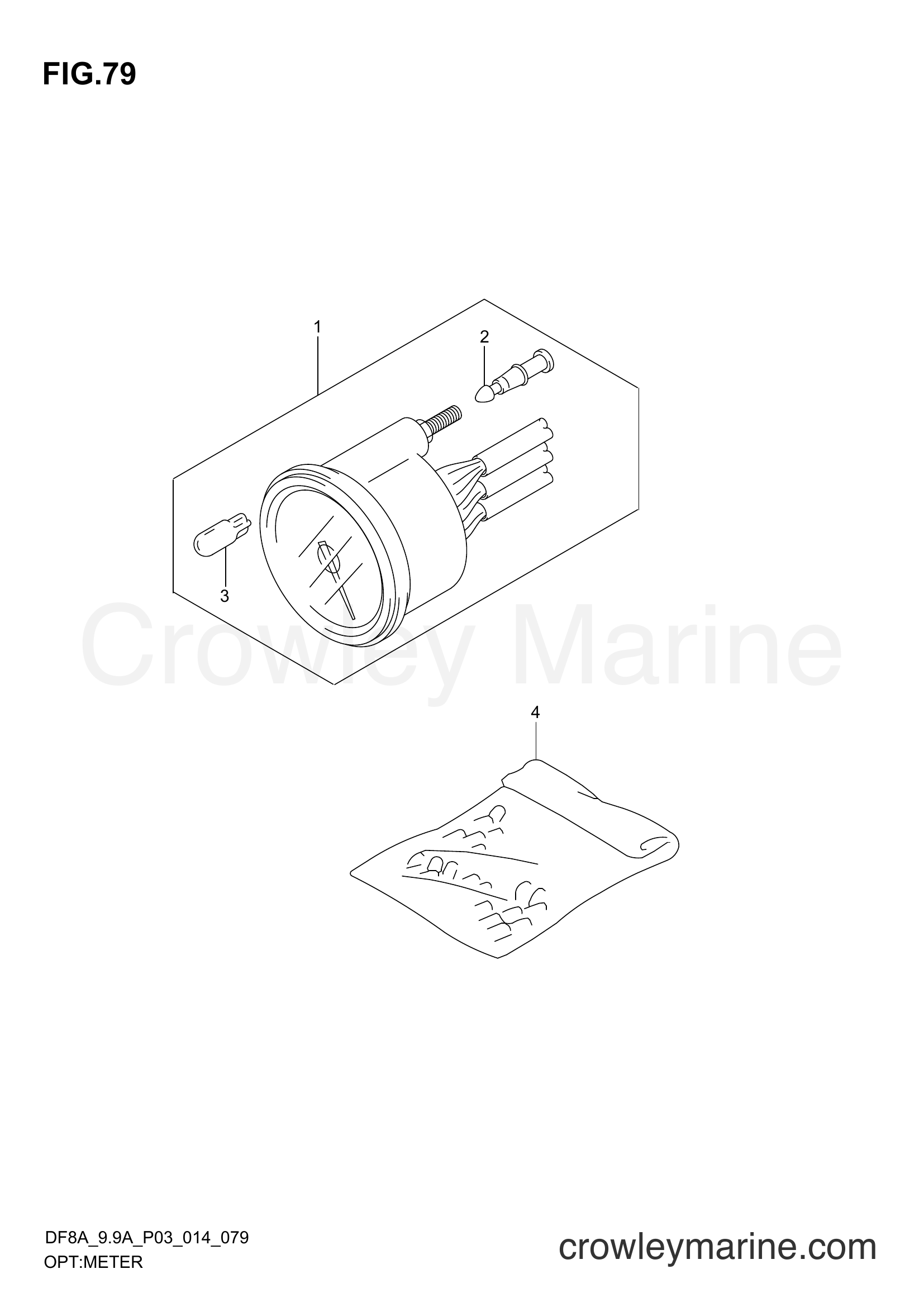 Suzuki Marine DF9.9A 410001~ - OPT:METER (DF8AR P03)