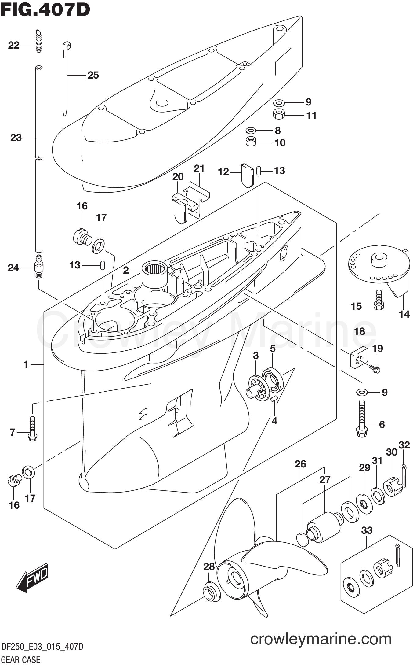 Suzuki Marine DF200T 51001~ - GEAR CASE (DF225Z E03)