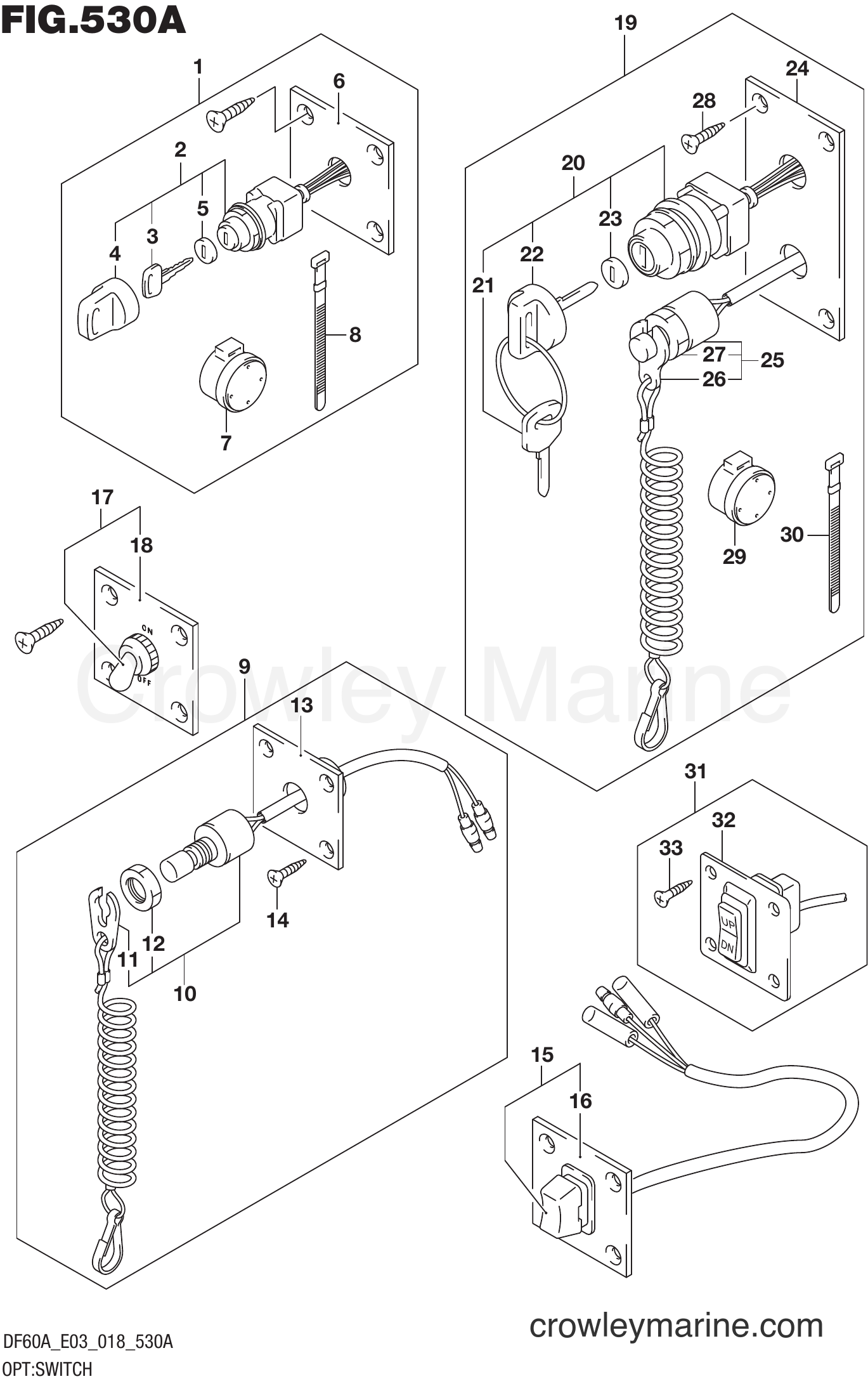 Suzuki Marine DF60A 810001~ - OPT:SWITCH