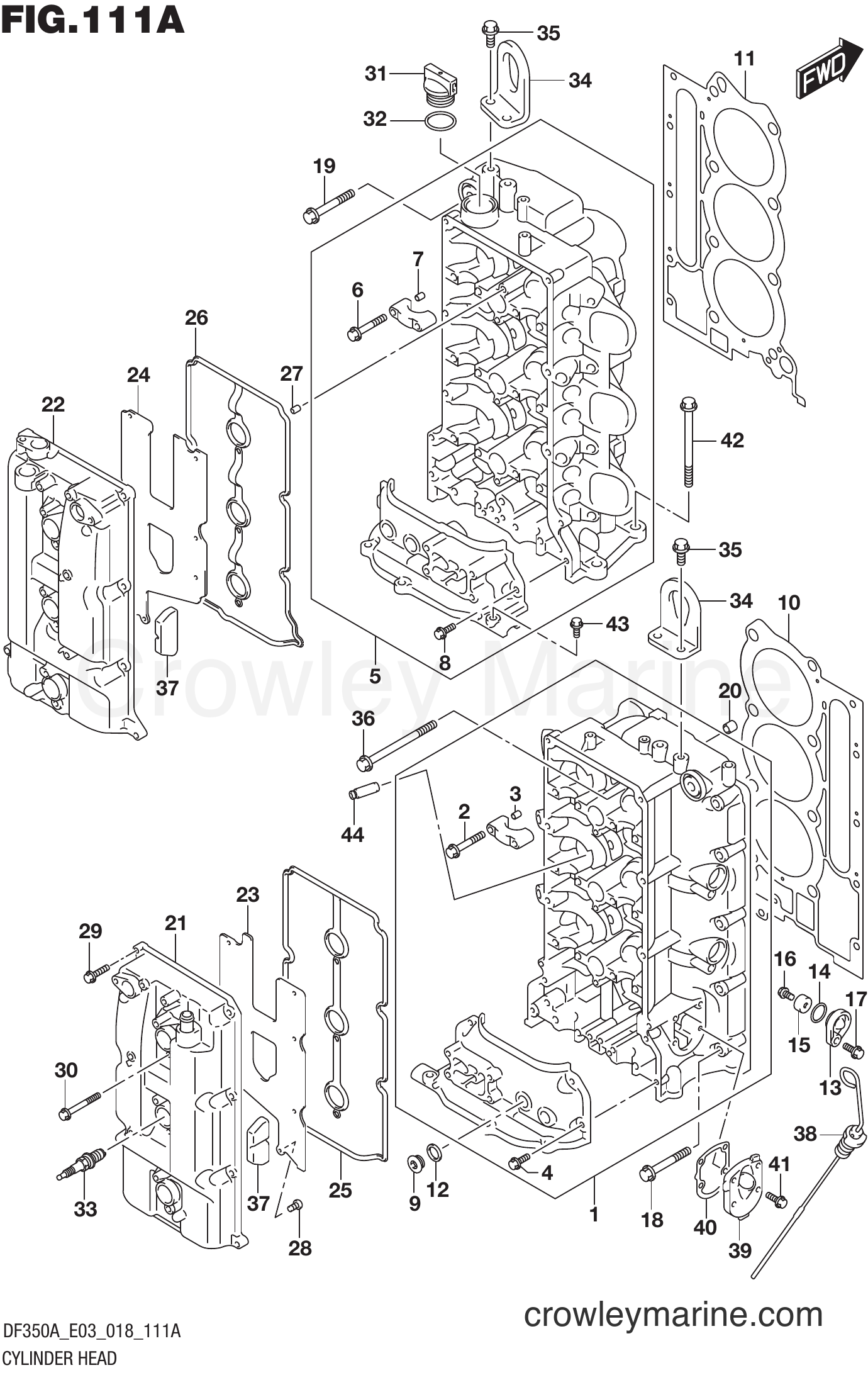 Suzuki Marine DF350A 810001~ - CYLINDER HEAD