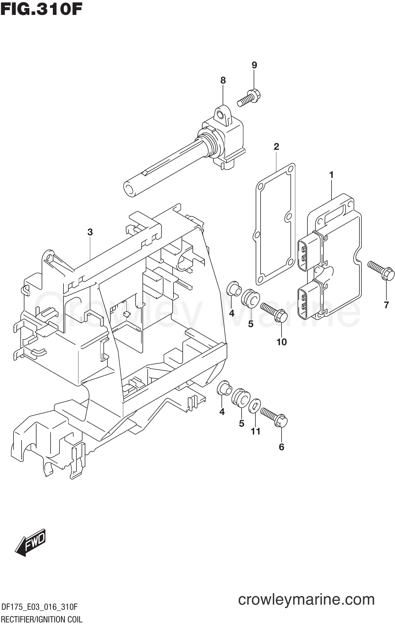 Suzuki Marine DF175ZG 610001~ - RECTIFIER/IGNITION COIL (DF175TG E03)