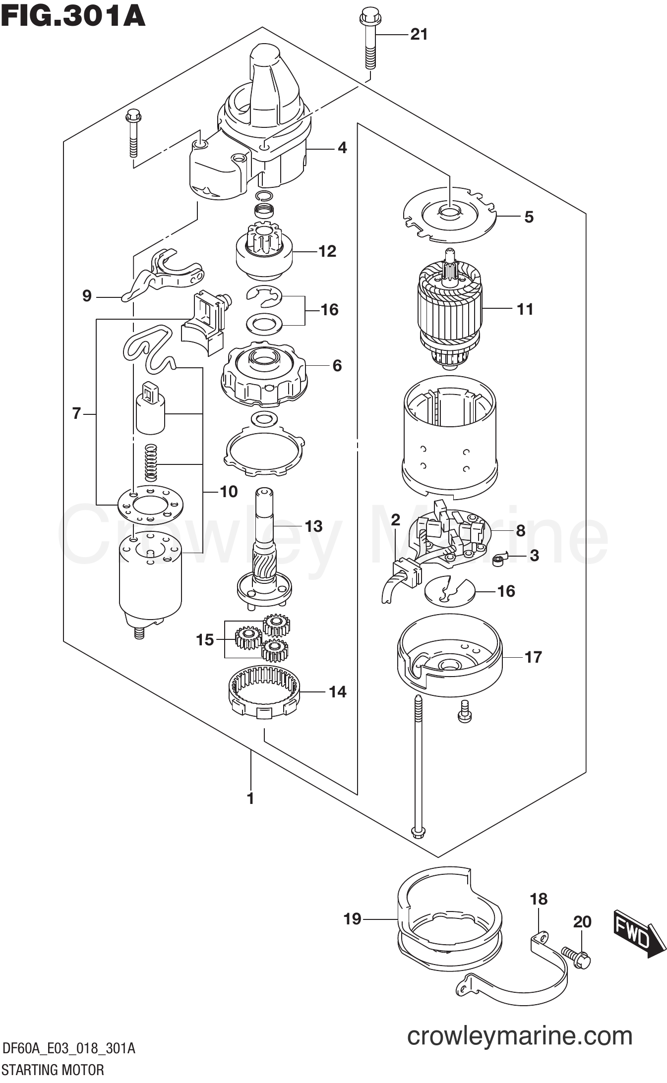 Suzuki Marine DF60AT 810001~ - STARTING MOTOR