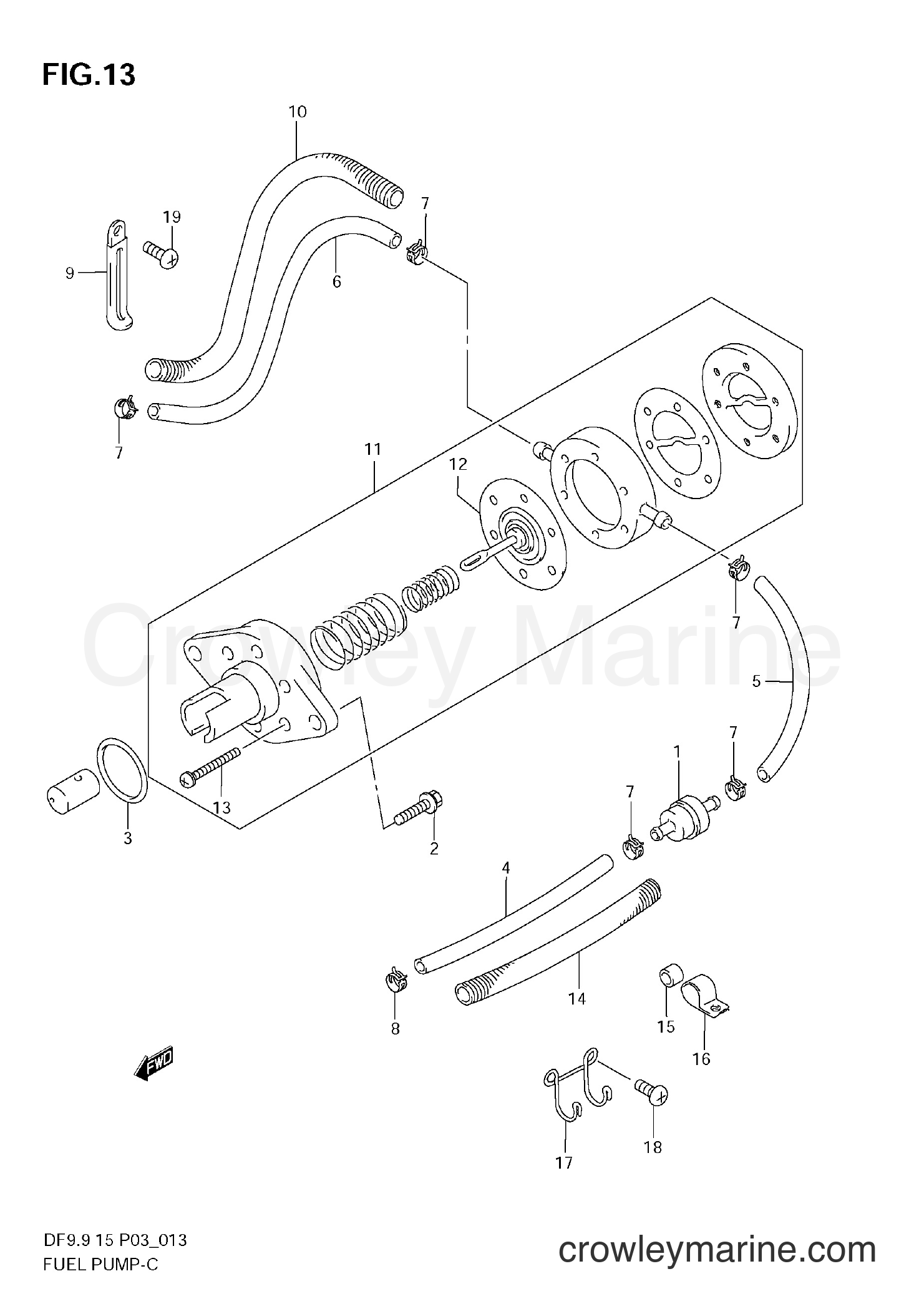 FUEL PUMP 2004 FourStroke Outboard 15 DF15 Crowley Marine