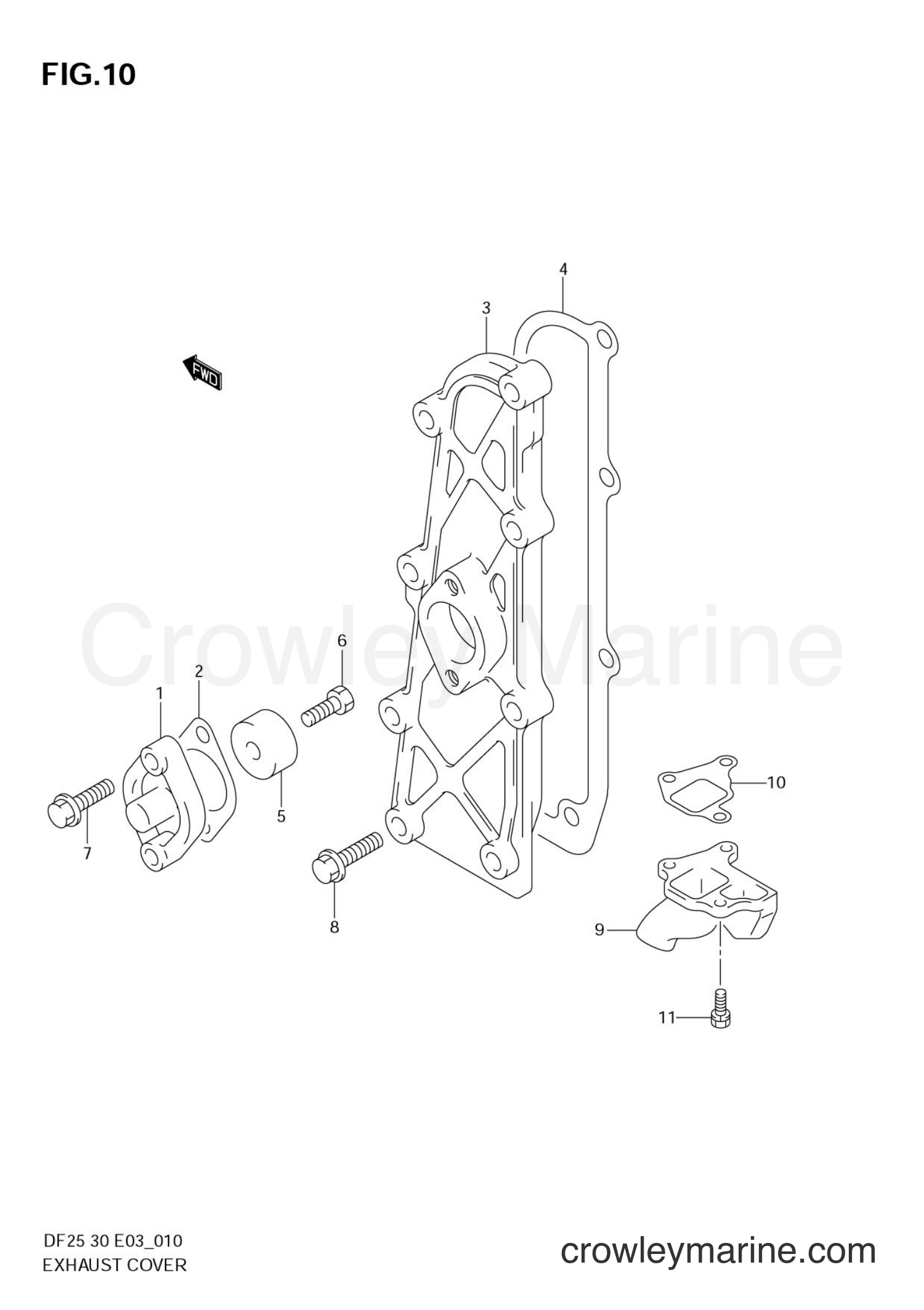 Suzuki Marine DF25 - EXHAUST COVER