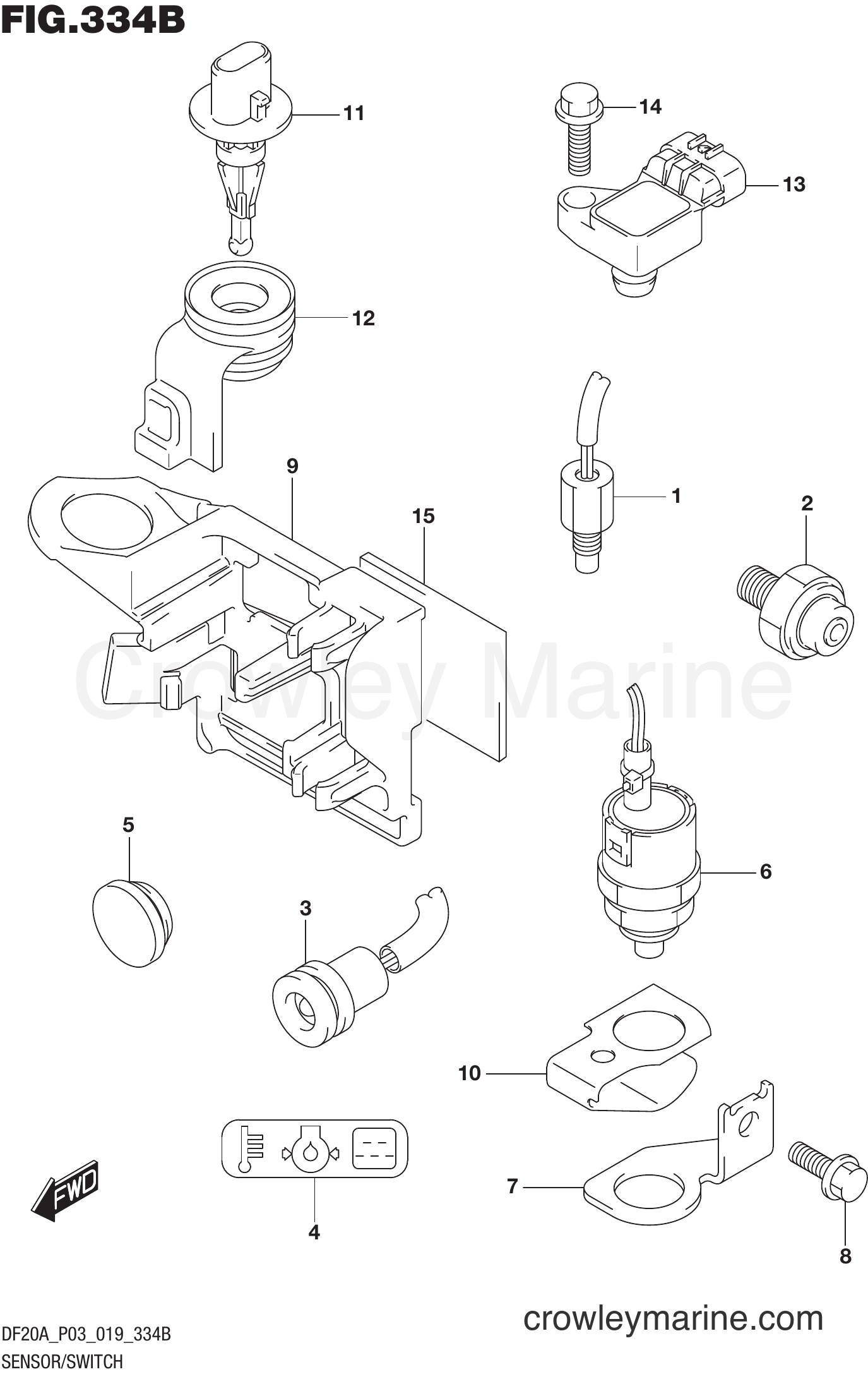 Suzuki Marine DF15A 910001~ - SENSOR/SWITCH (DF9.9BT)(DF20AT)