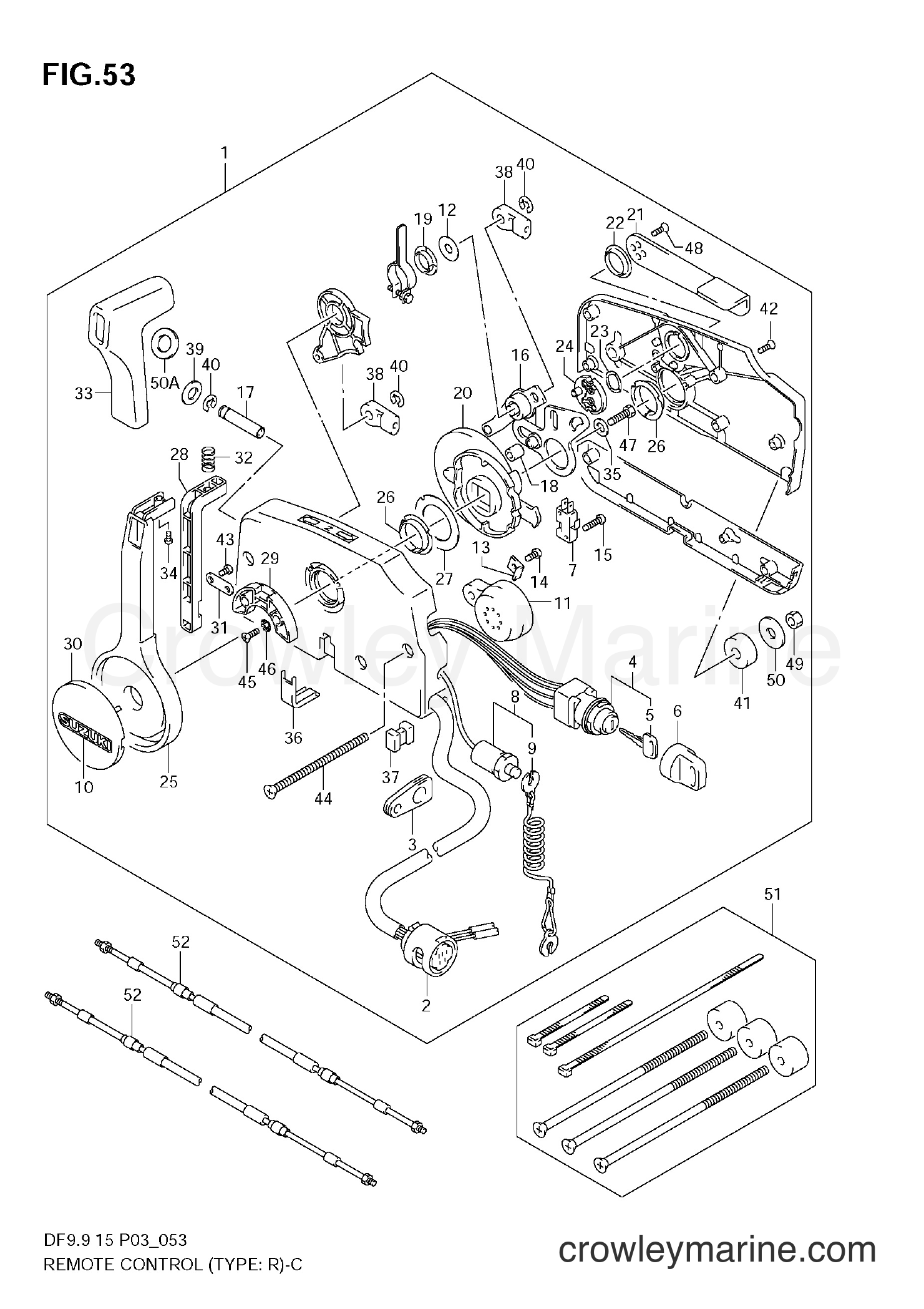 Suzuki Marine DF9.9 - REMOTE CONTROL (TYPE:R)