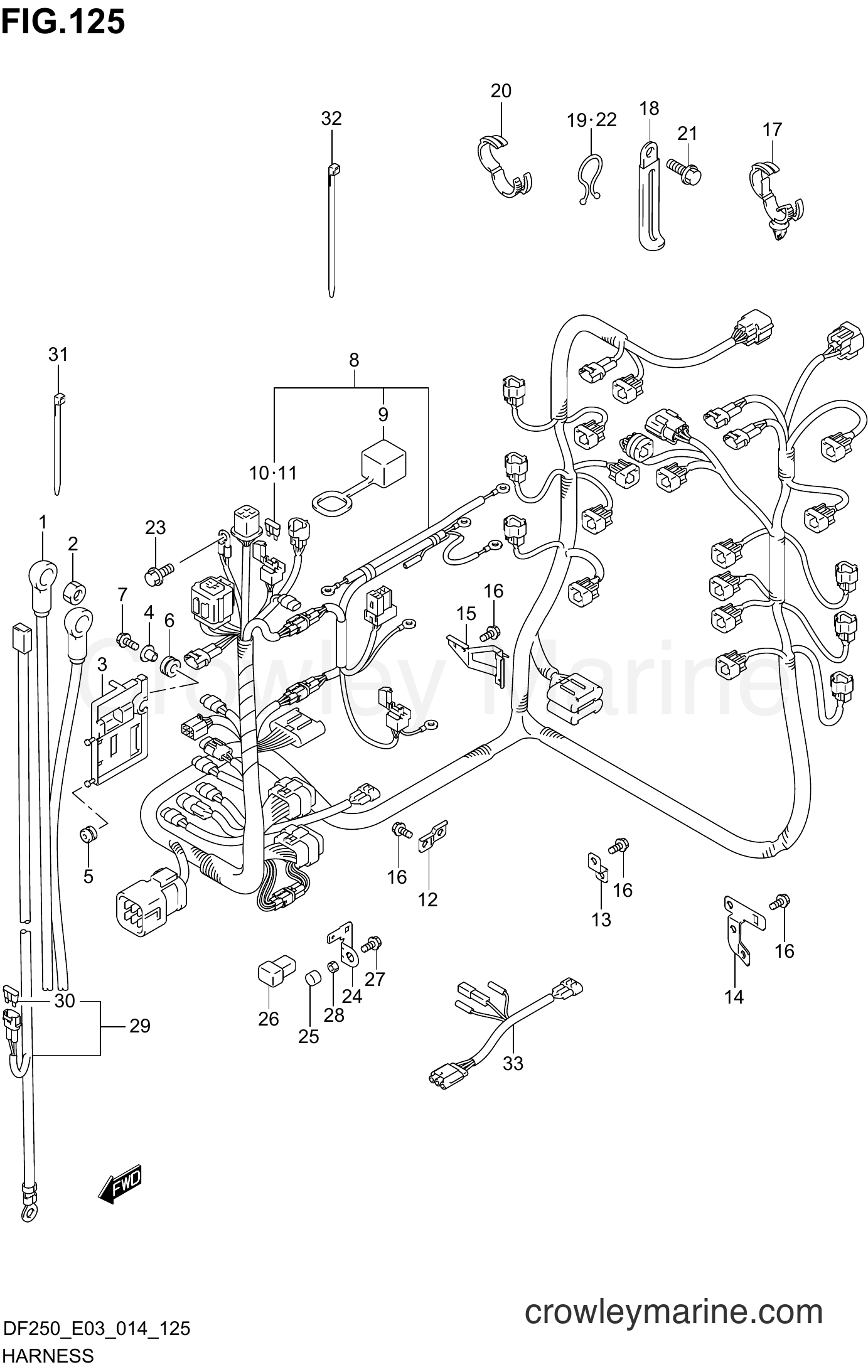 Suzuki Marine DF200 410001~ - HARNESS (DF250T E03)