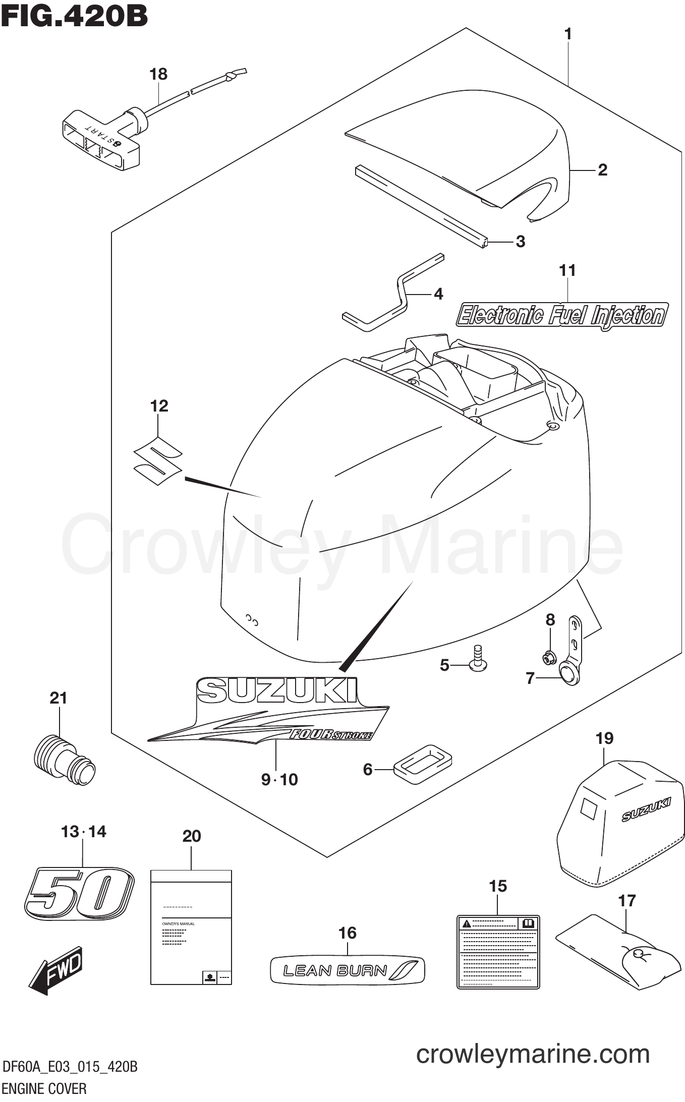 Suzuki Marine DF60AT 510001~ - ENGINE COVER (DF50A E03)