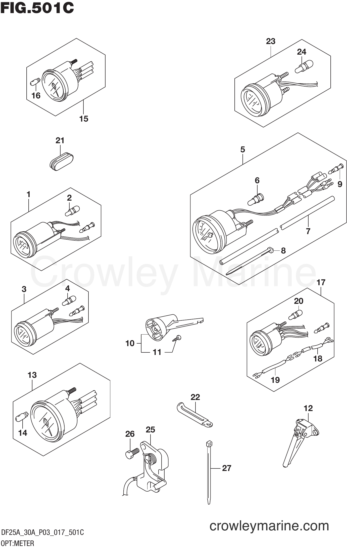 Suzuki Marine DF25A 710001~ - OPT:METER (DF30AT P03)