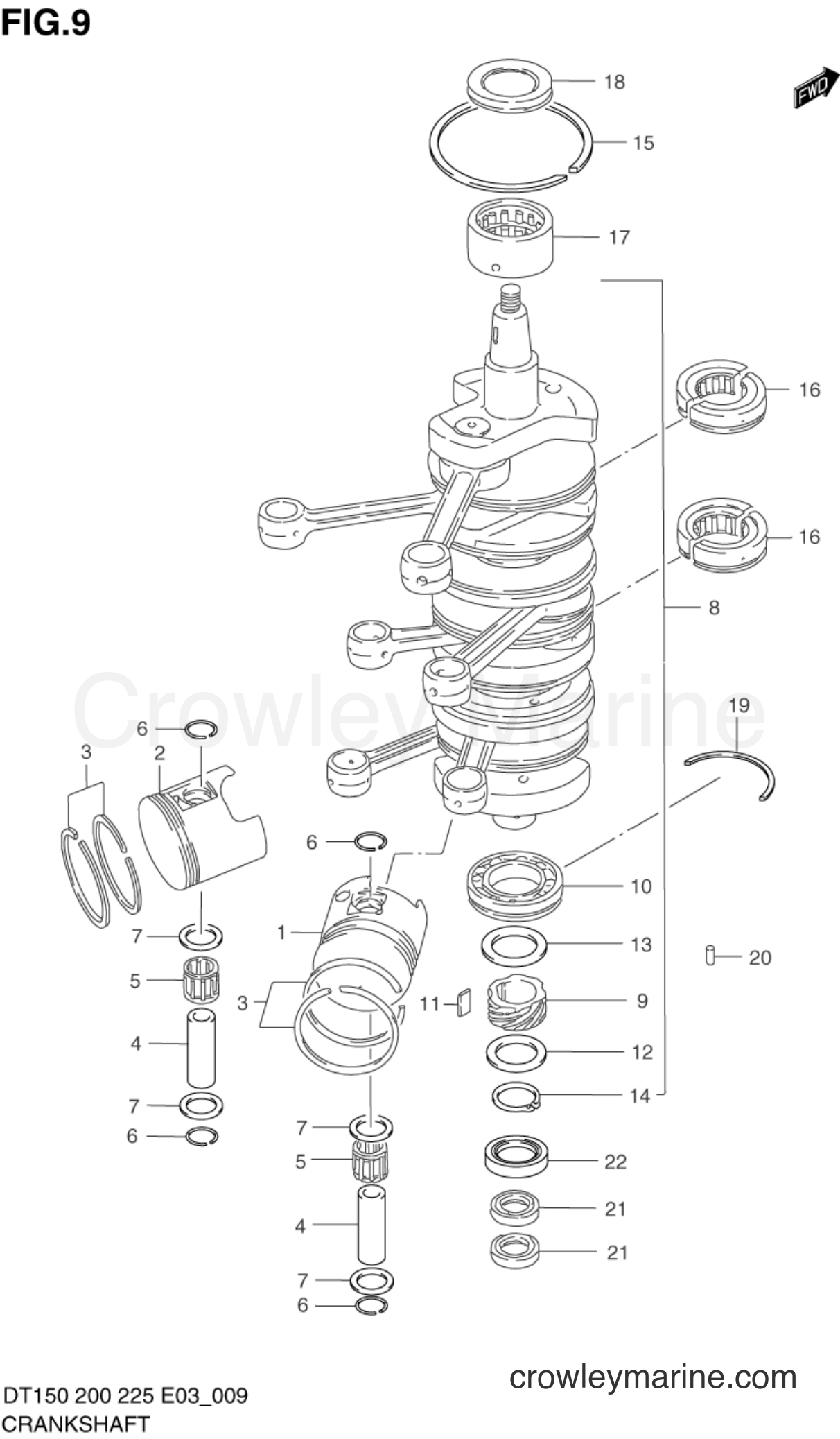 Suzuki Marine DT150G - CRANKSHAFT (DT225/225G)