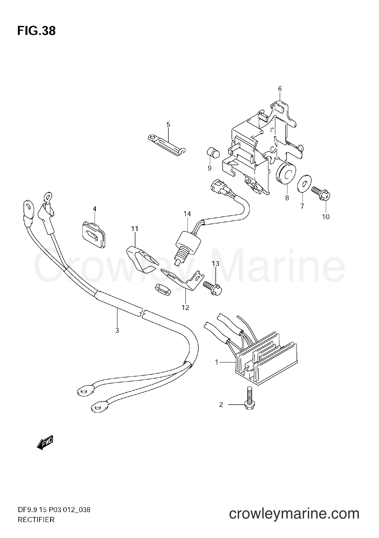 Suzuki Marine DF15 11503F-210001~ - RECTIFIER (DF9,9T)