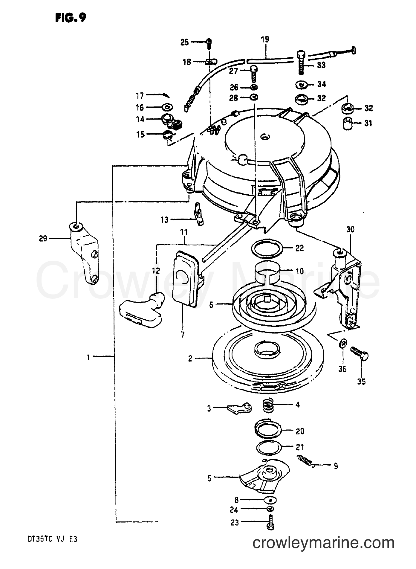 Suzuki Marine DT35 - RECOIL STARTER